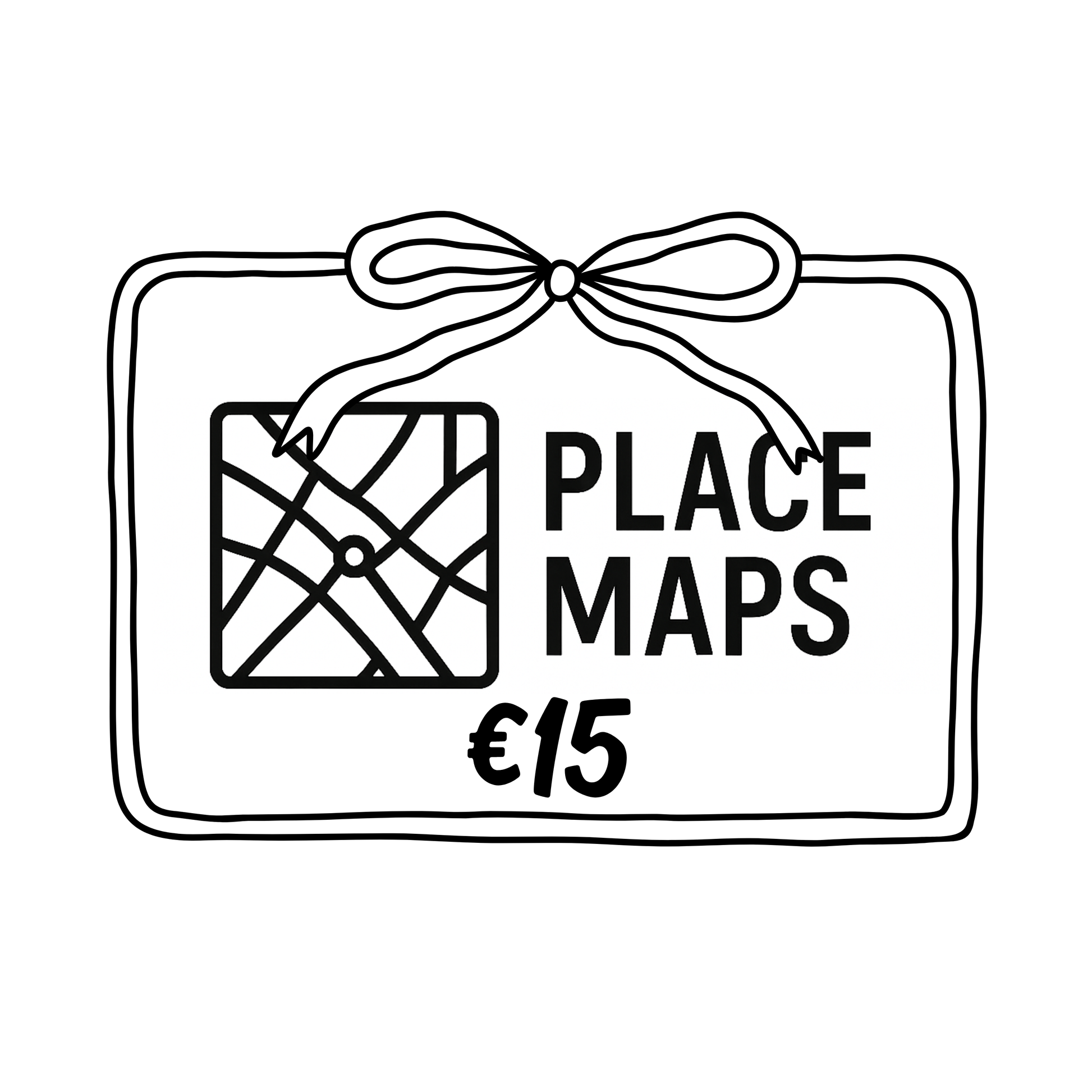 Place Maps Gift Voucher - Digital - Gegraveerde Placemat van allerlei steden- Place Maps