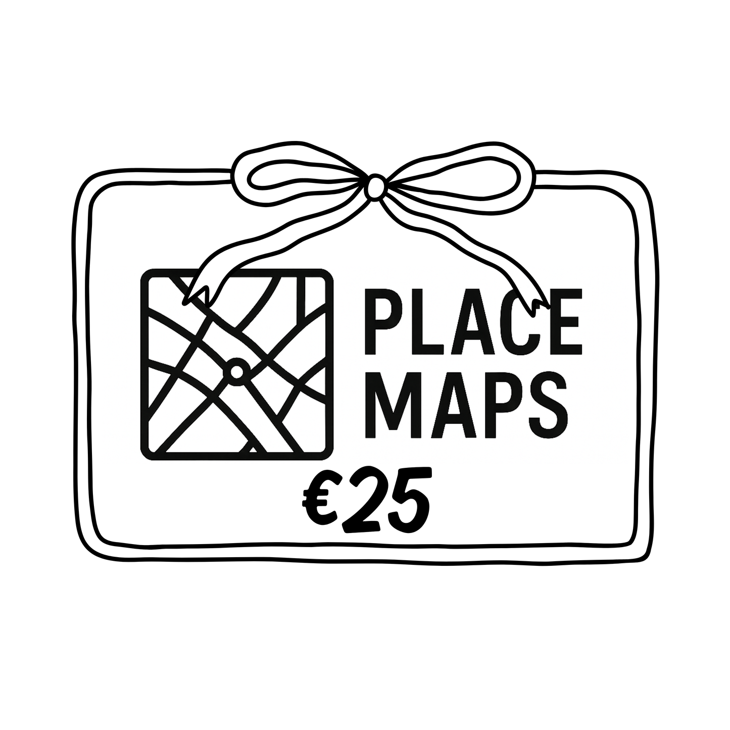 Place Maps Gift Voucher - Digital - Gegraveerde Placemat van allerlei steden- Place Maps
