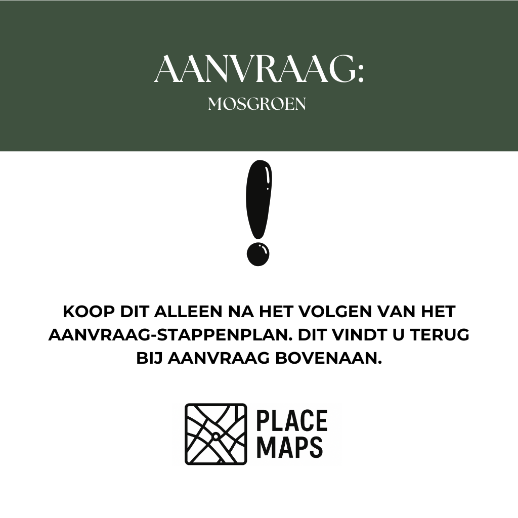 Place Maps Placemat Moss Green - Gegraveerde Placemat van allerlei steden- Place Maps