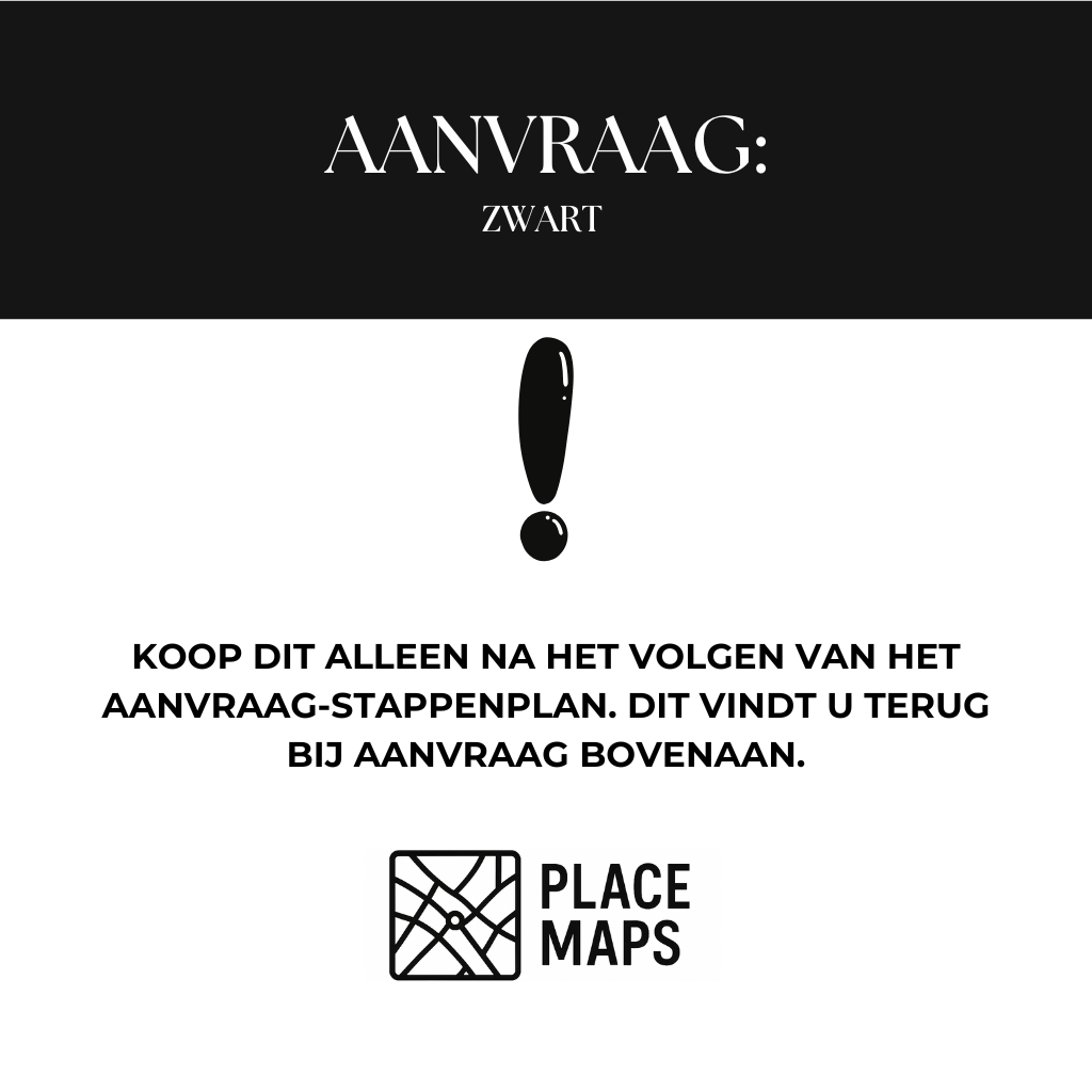 Place Maps Placemat Black - Gegraveerde Placemat van allerlei steden- Place Maps