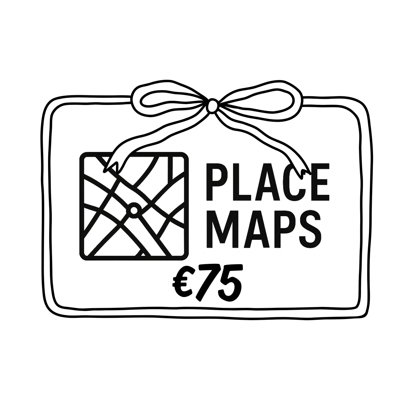 Place Maps Gift Voucher - Digital - Gegraveerde Placemat van allerlei steden- Place Maps