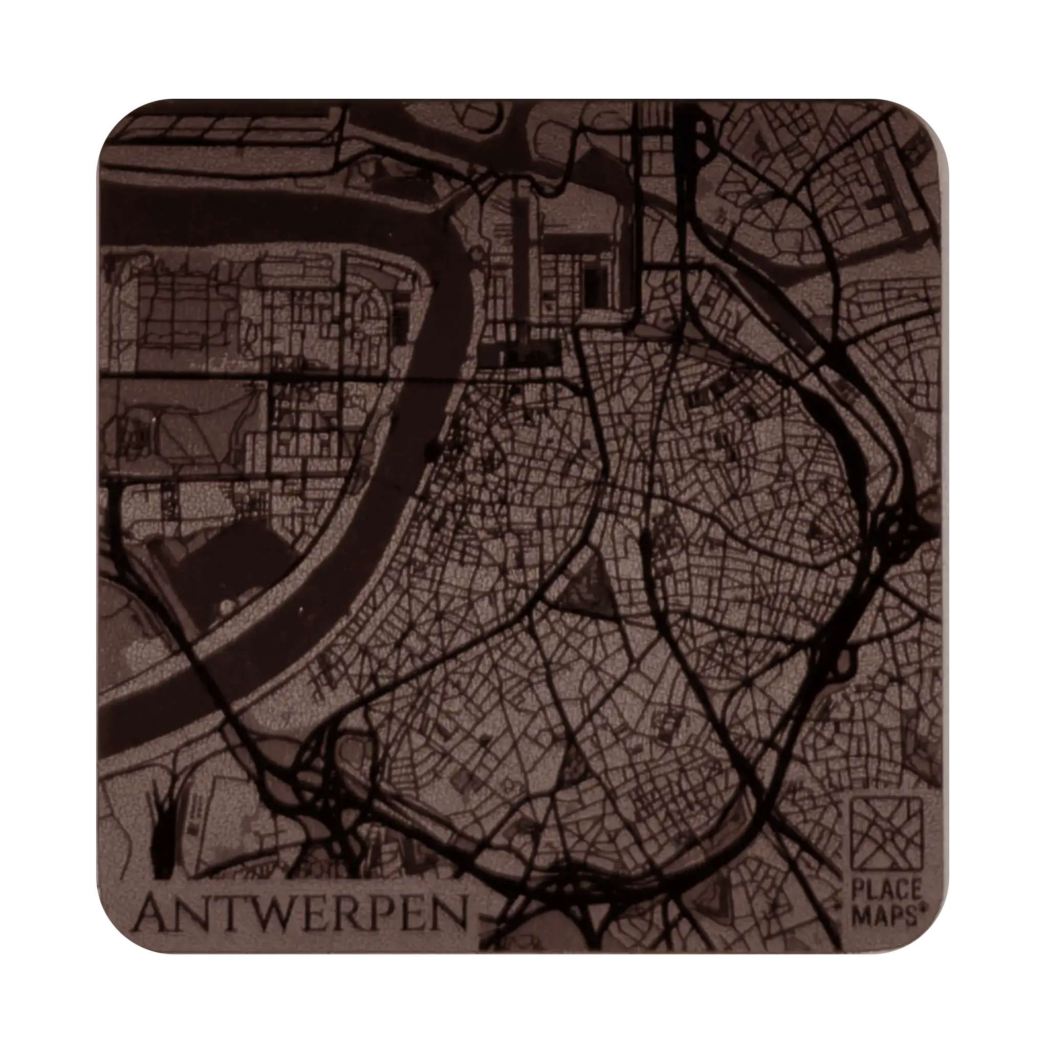 Leren Onderzetter Stadskaart Antwerpen