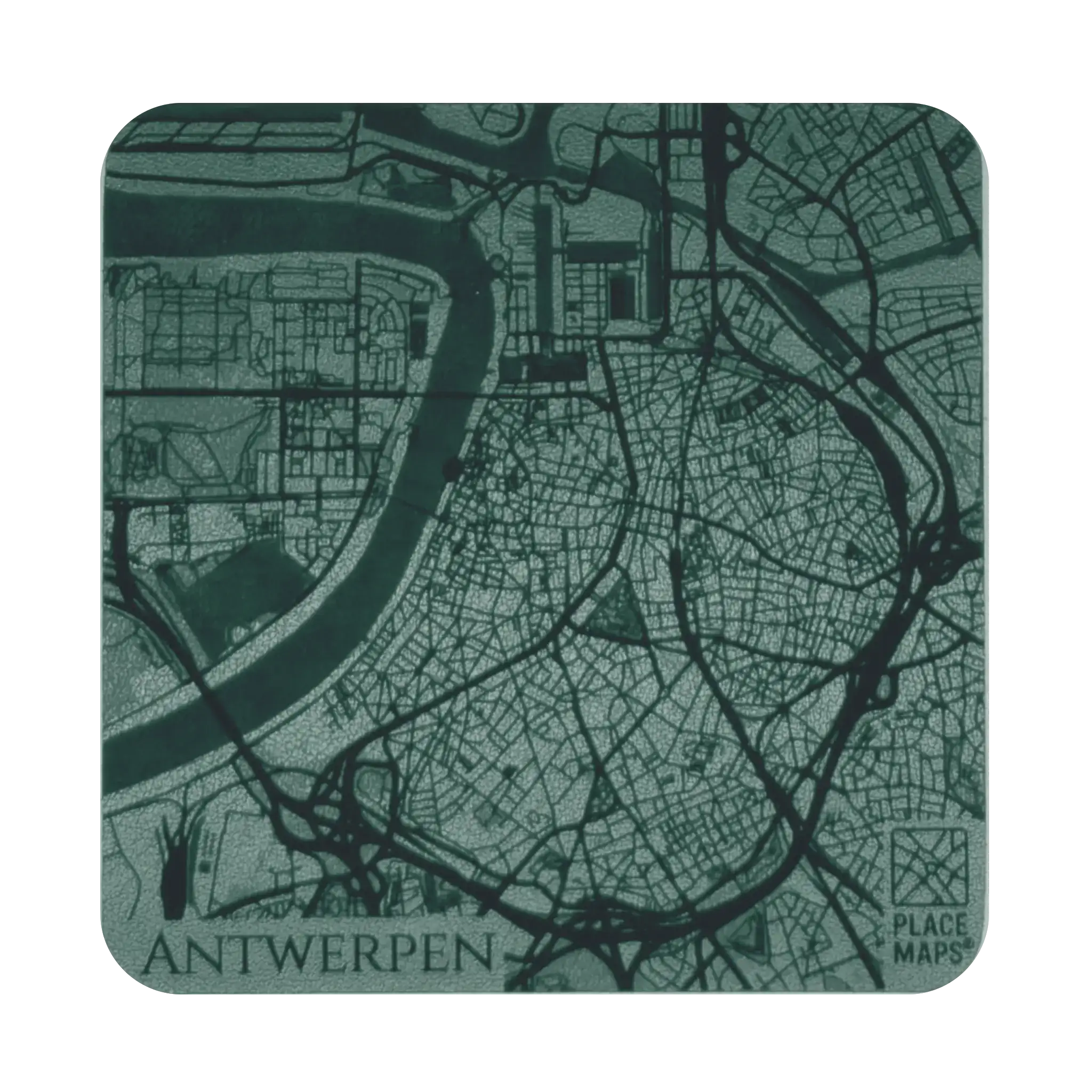 Leren Onderzetter Stadskaart Antwerpen