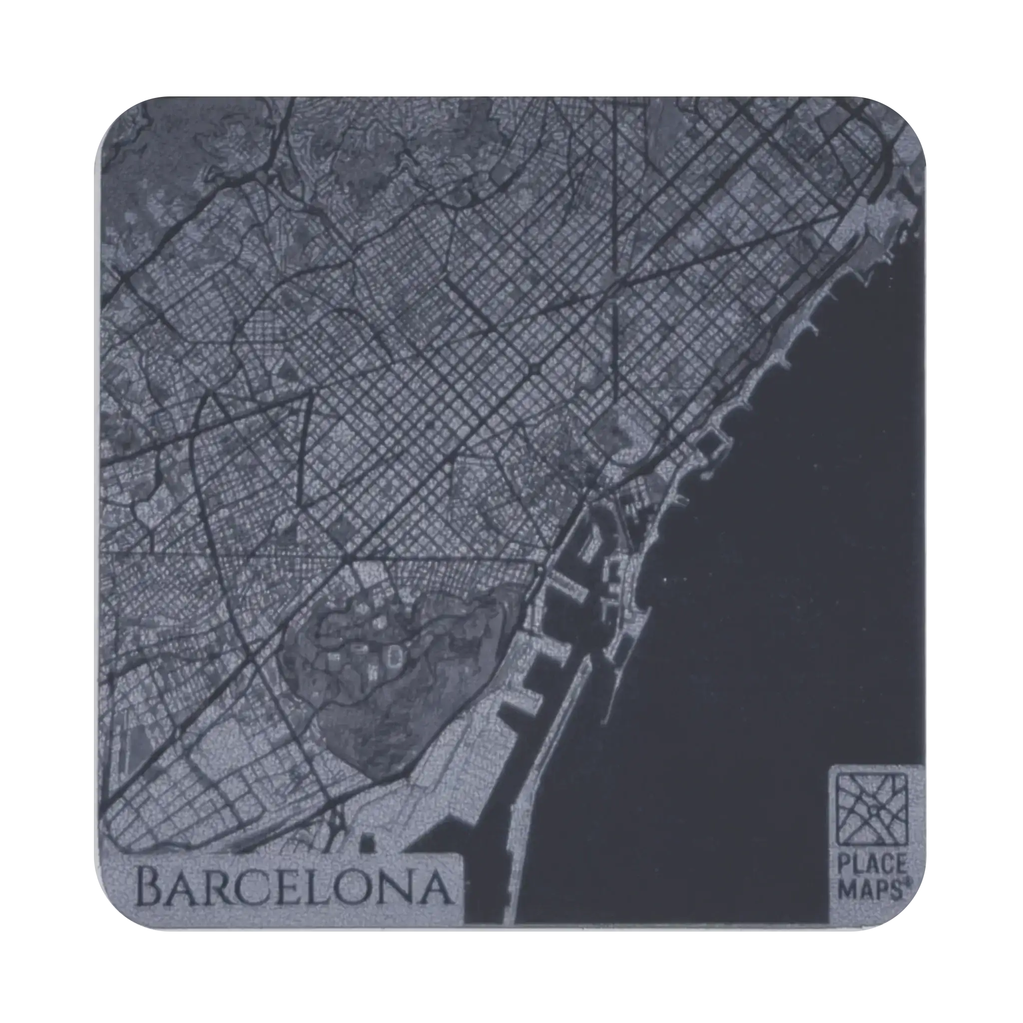 Leren Onderzetter Stadskaart Barcelona