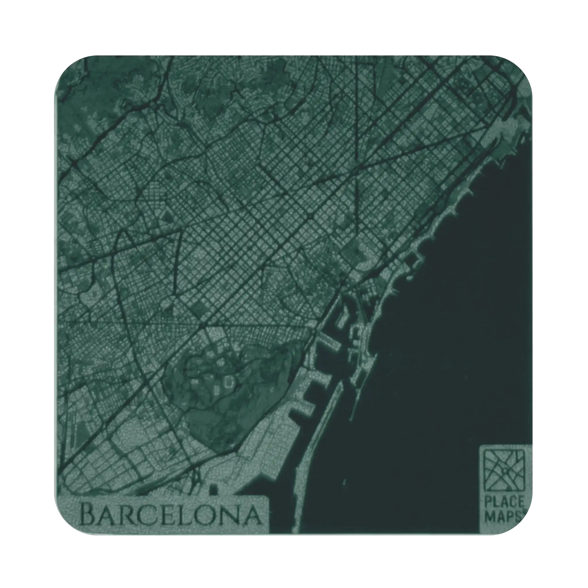 Leren Onderzetter Stadskaart Barcelona