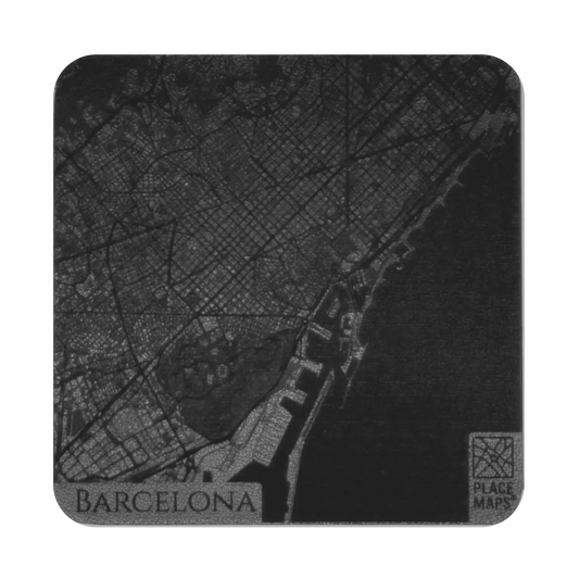 Leren Onderzetter Stadskaart Barcelona
