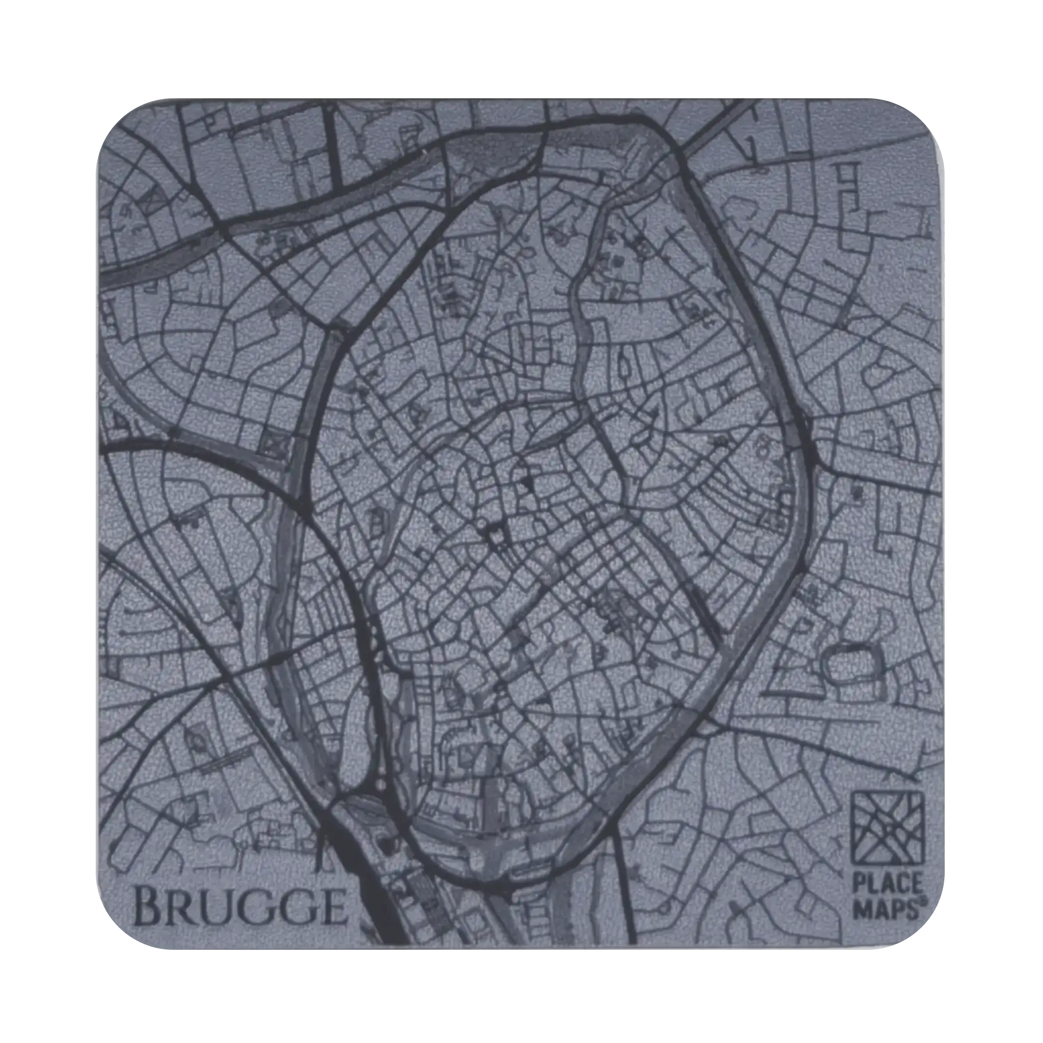 Leren Onderzetter Stadskaart Brugge