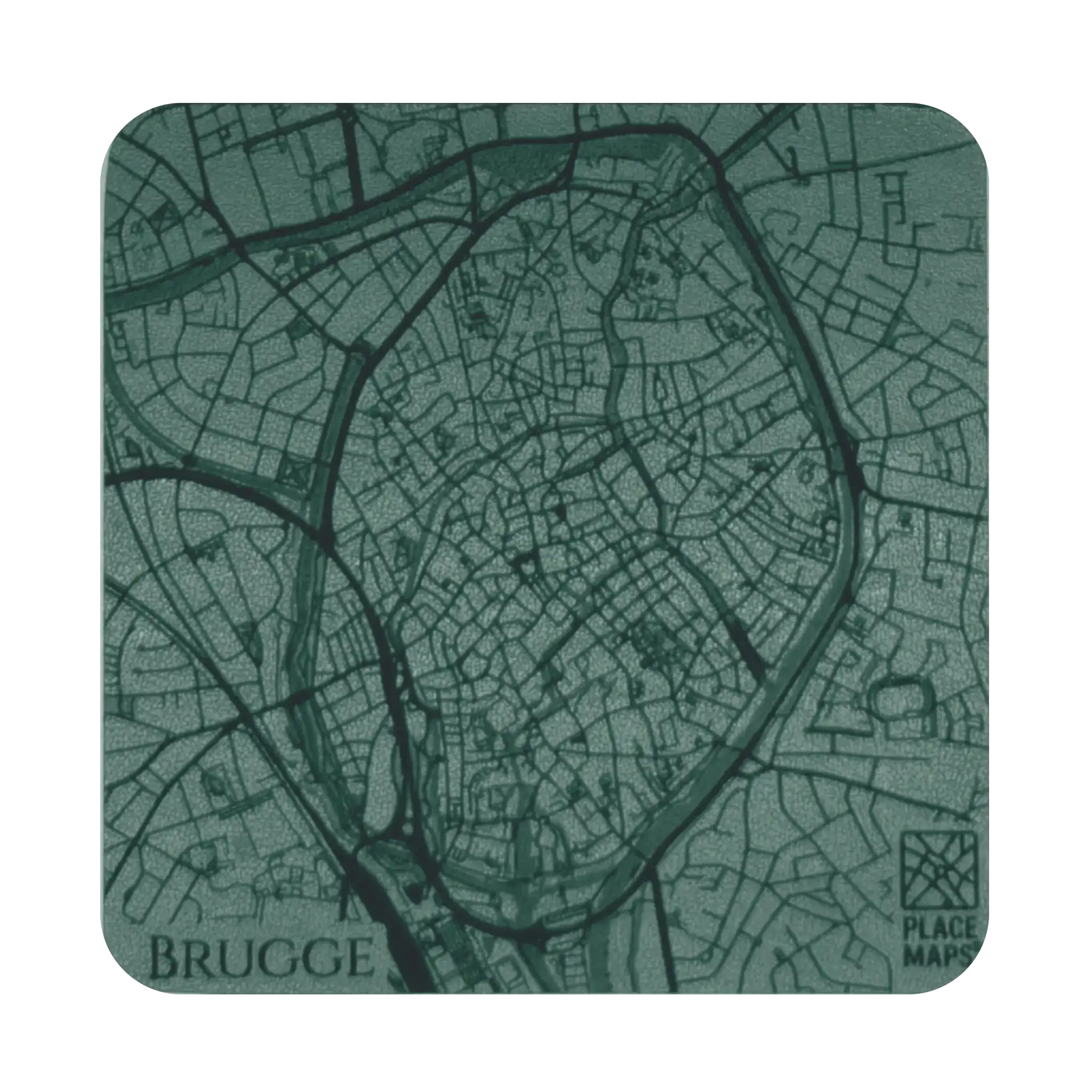 Leren Onderzetter Stadskaart Brugge