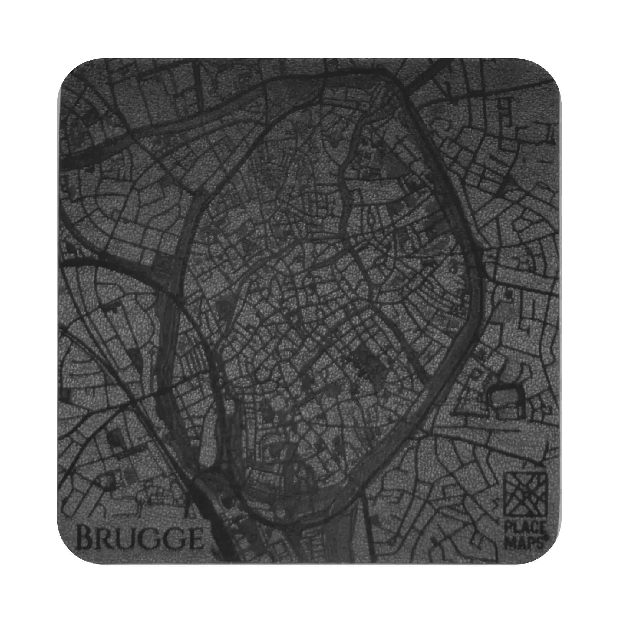 Leren Onderzetter Stadskaart Brugge