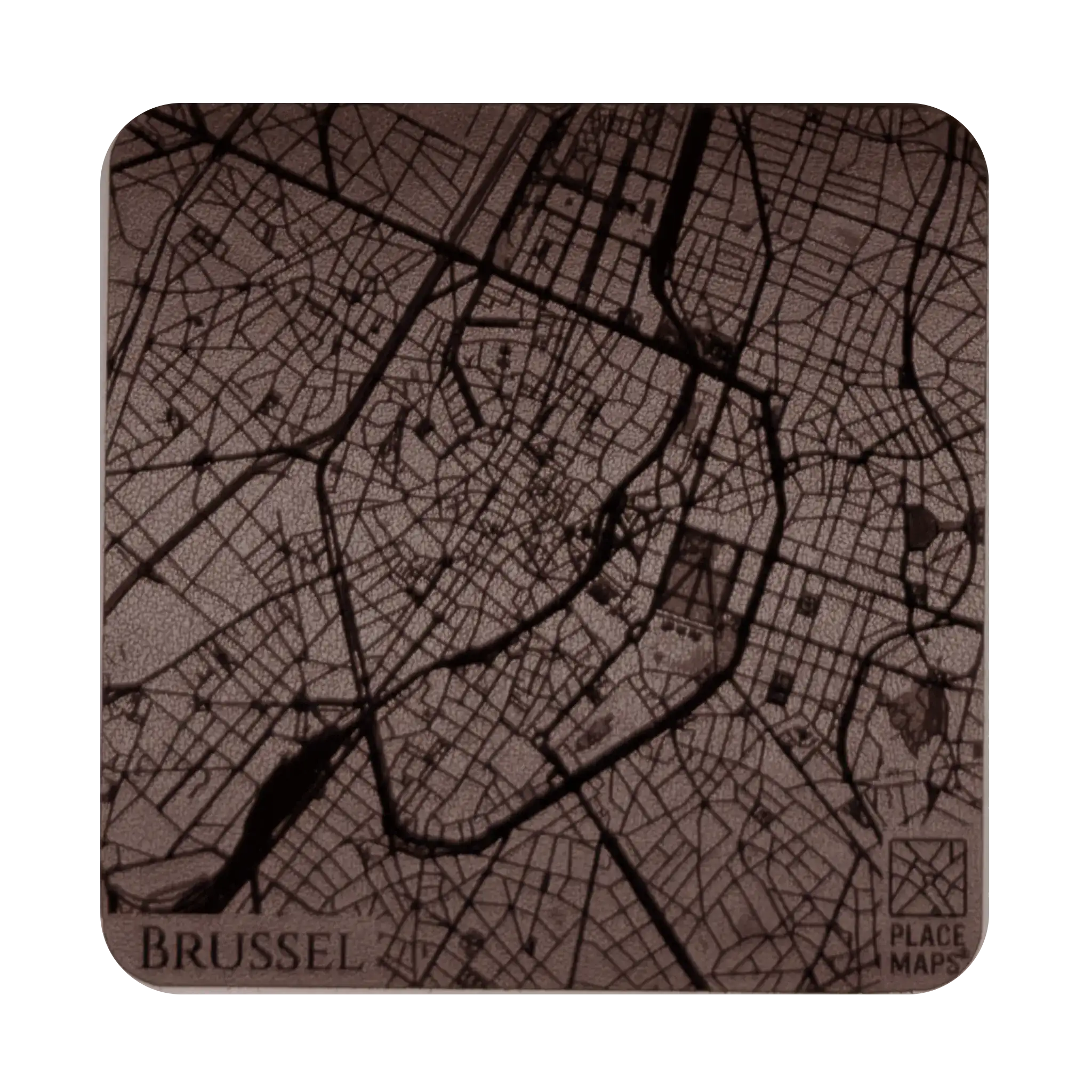 Leren Onderzetter Stadskaart Brussel