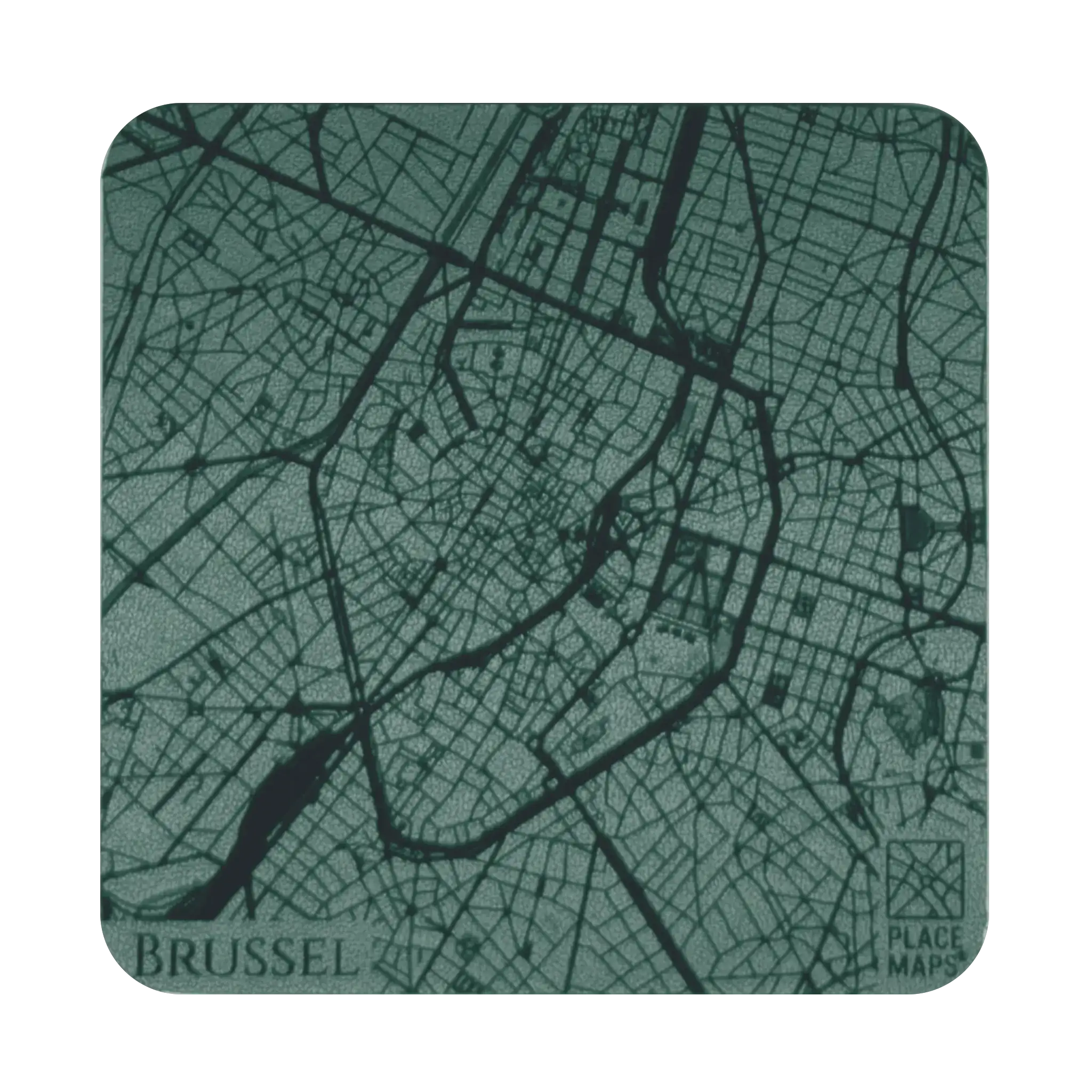 Leren Onderzetter Stadskaart Brussel