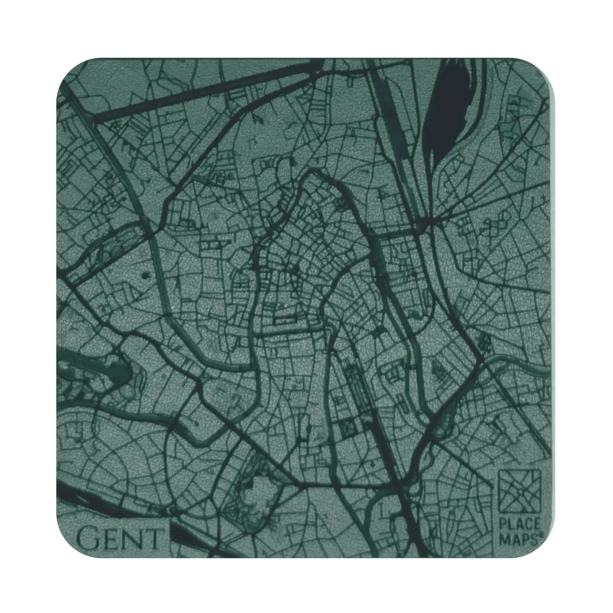 Leren Onderzetter Stadskaart Gent