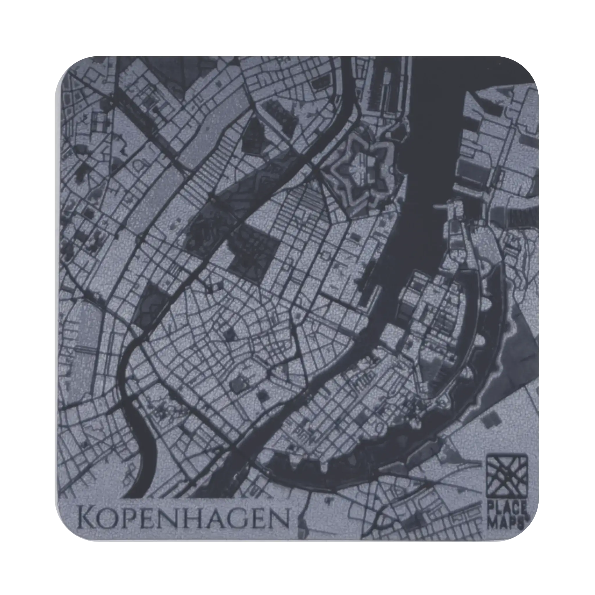 Leren Onderzetter Stadskaart Kopenhagen