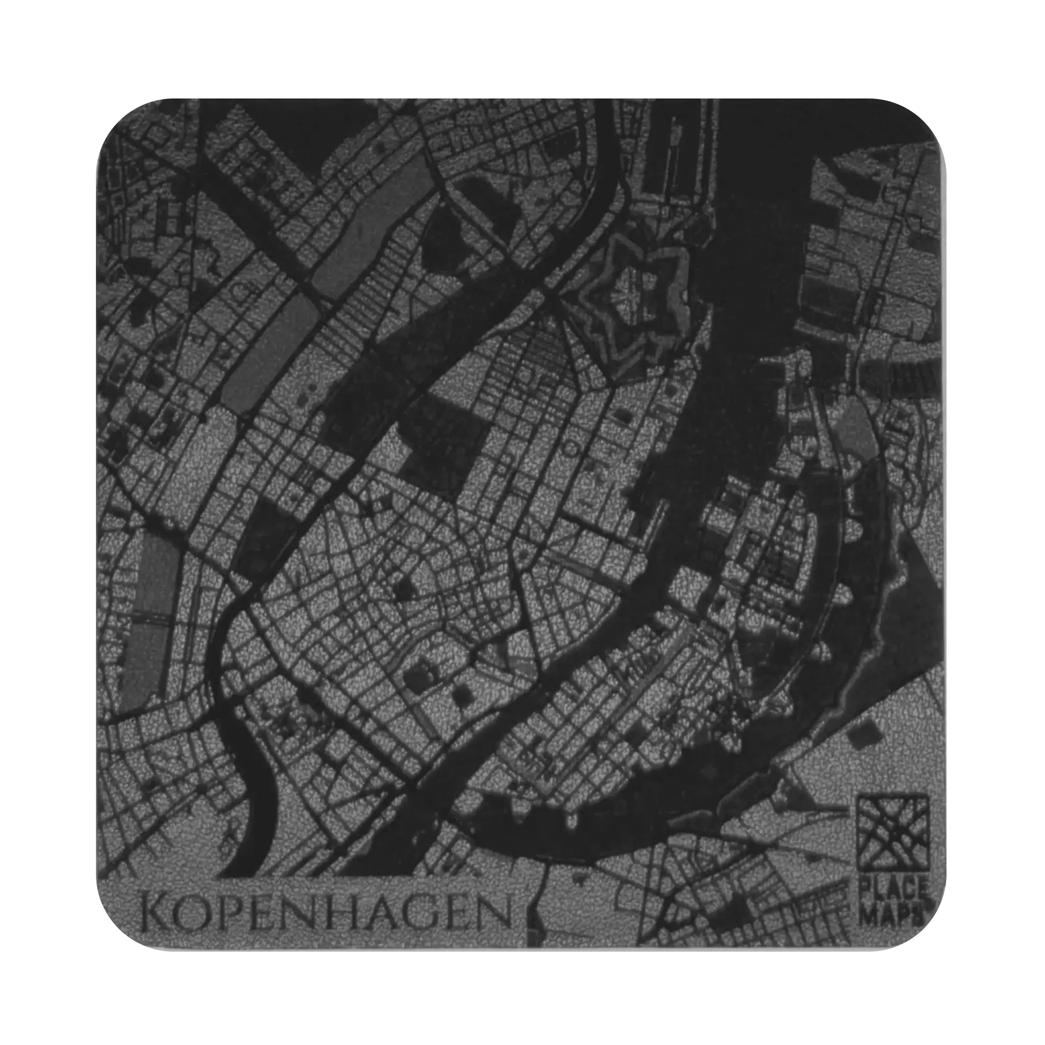 Leren Onderzetter Stadskaart Kopenhagen