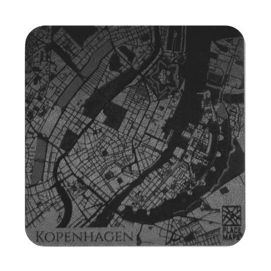 Leren Onderzetter Stadskaart Kopenhagen