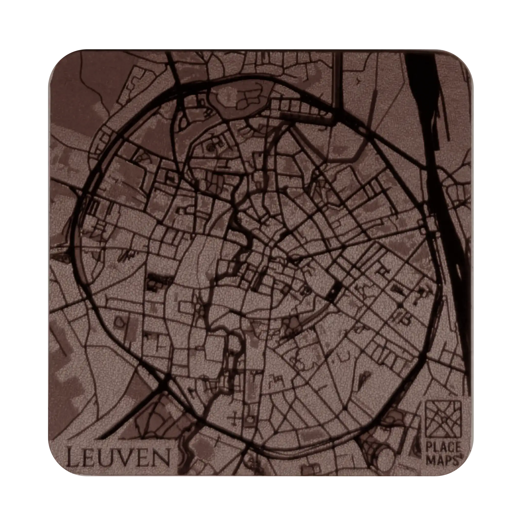 Leren Onderzetter Stadskaart Leuven