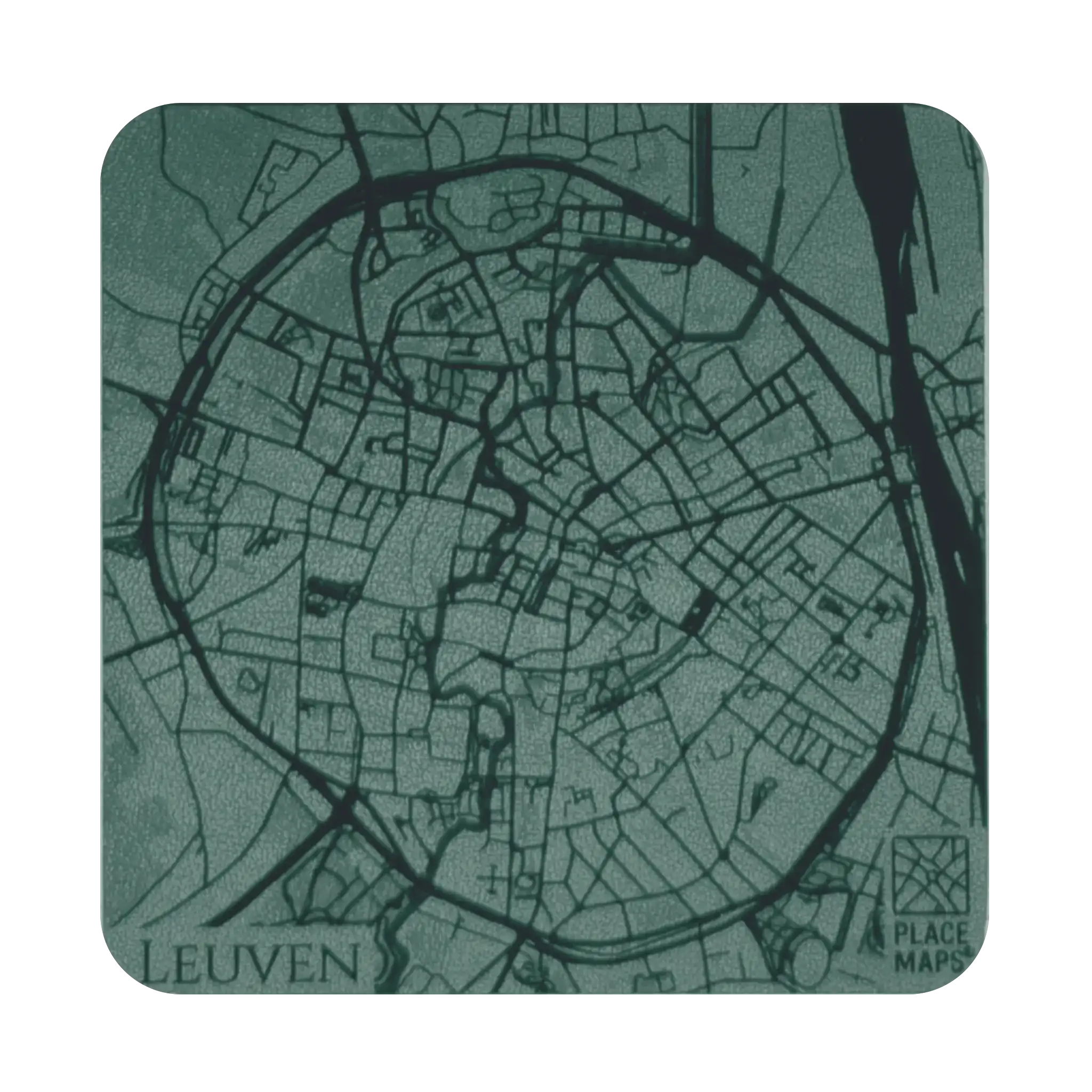 Leren Onderzetter Stadskaart Leuven