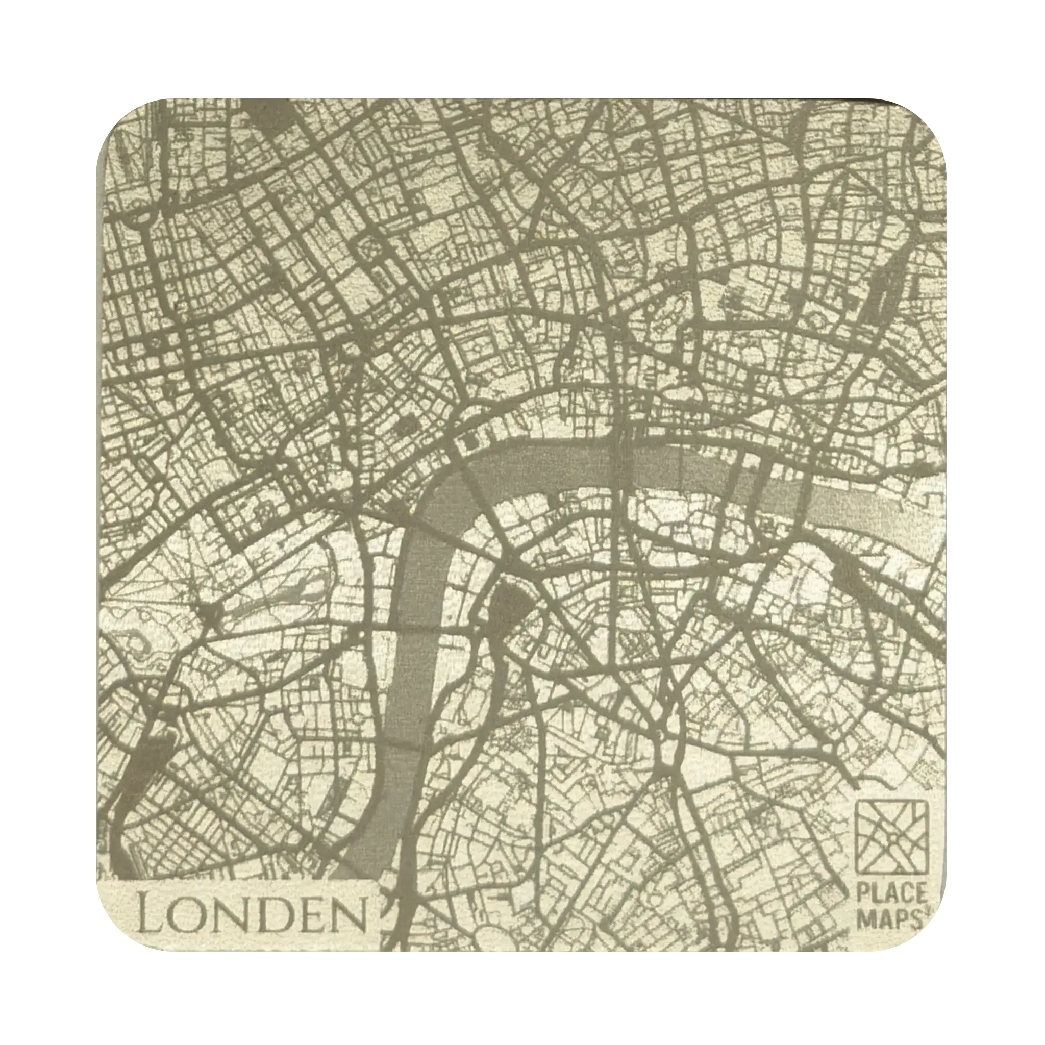 Leren Onderzetter Stadskaart Londen