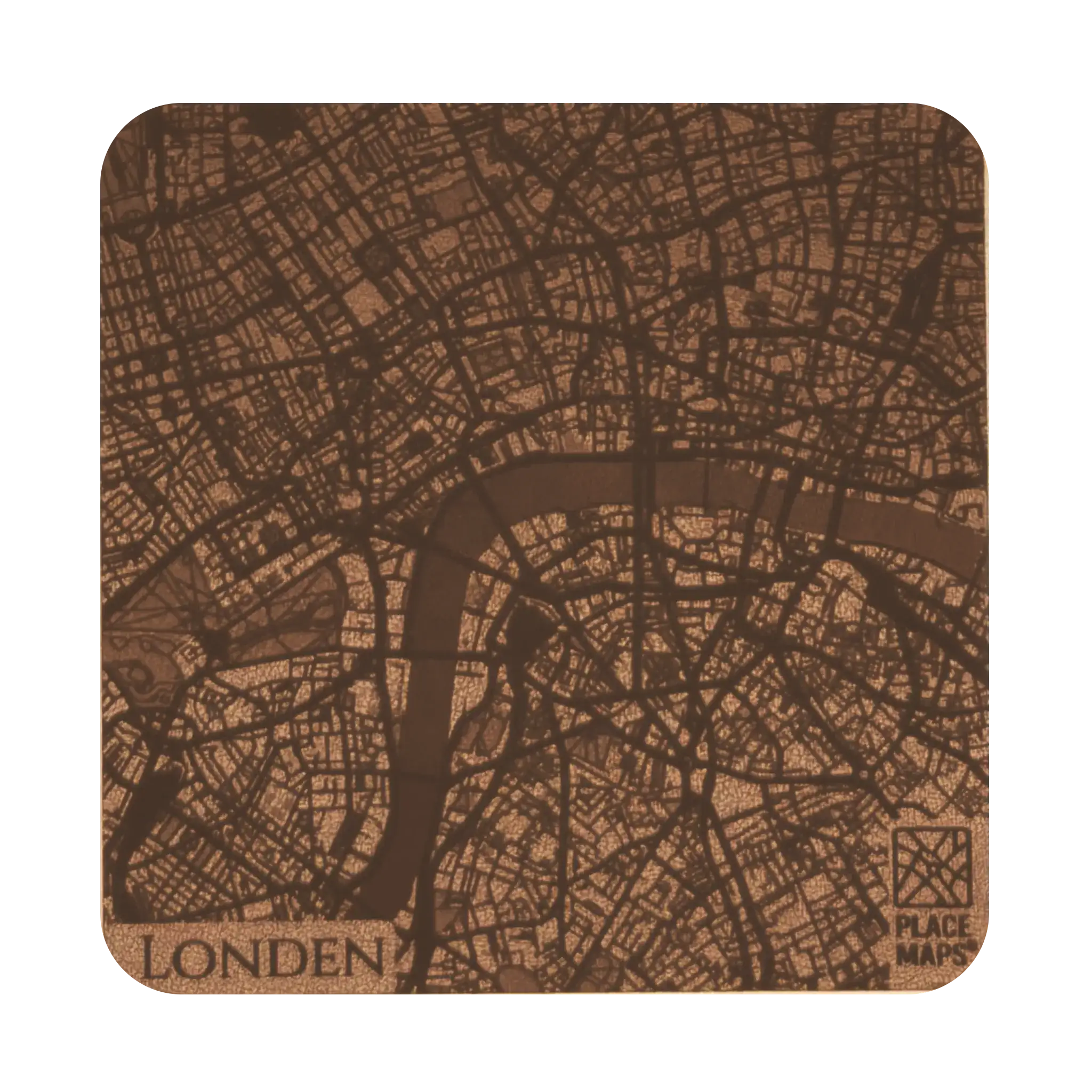 Leren Onderzetter Stadskaart Londen