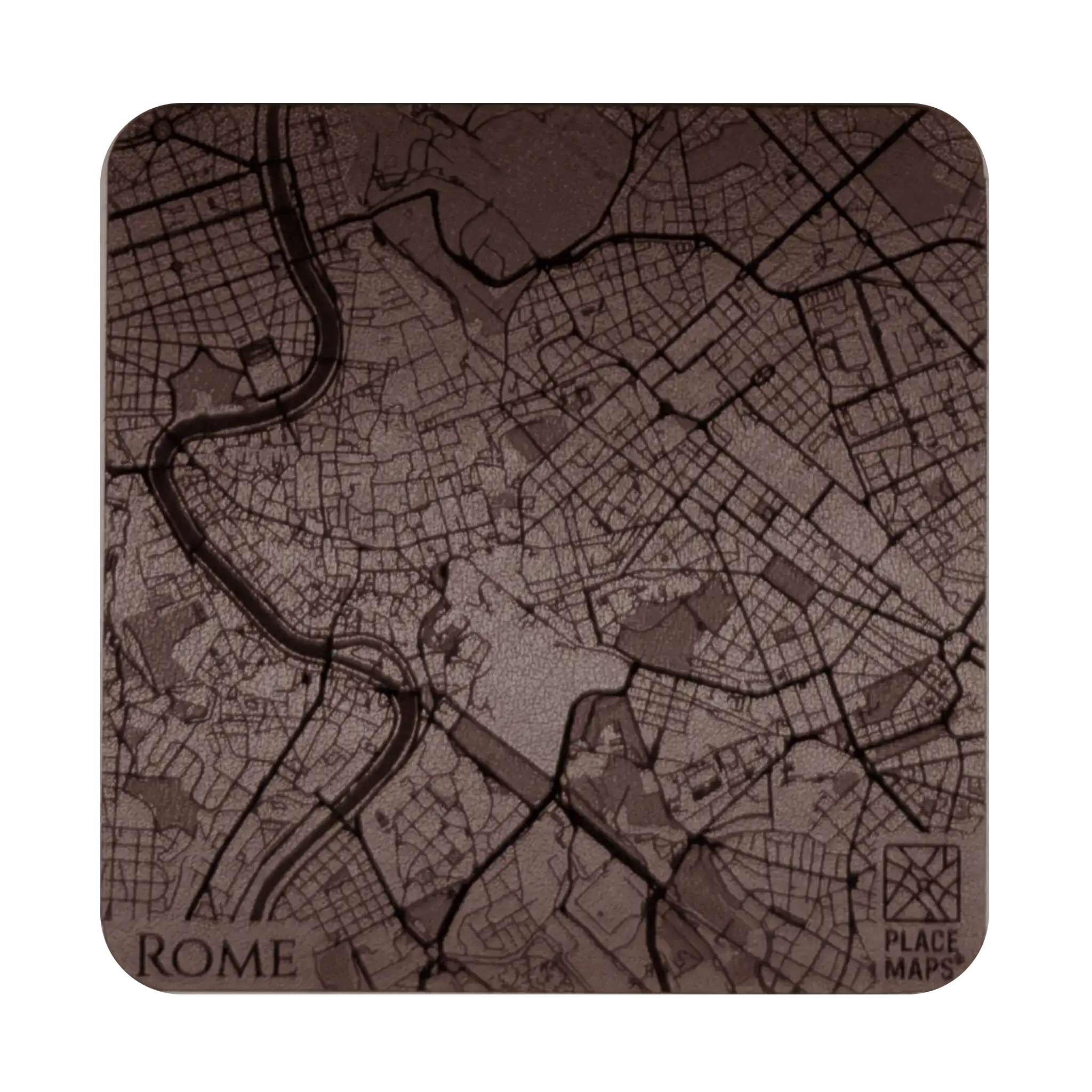 Leren Onderzetter Stadskaart Rome