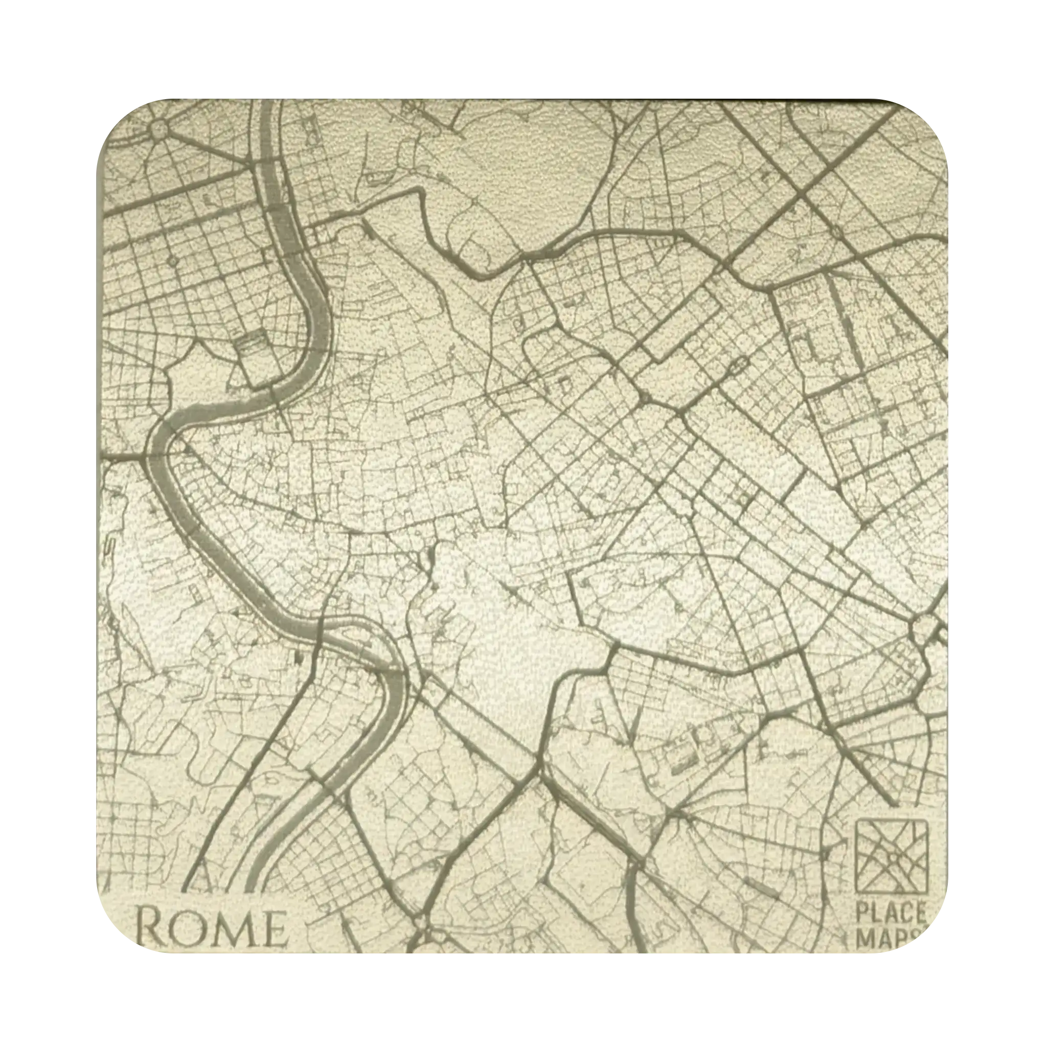 Leren Onderzetter Stadskaart Rome
