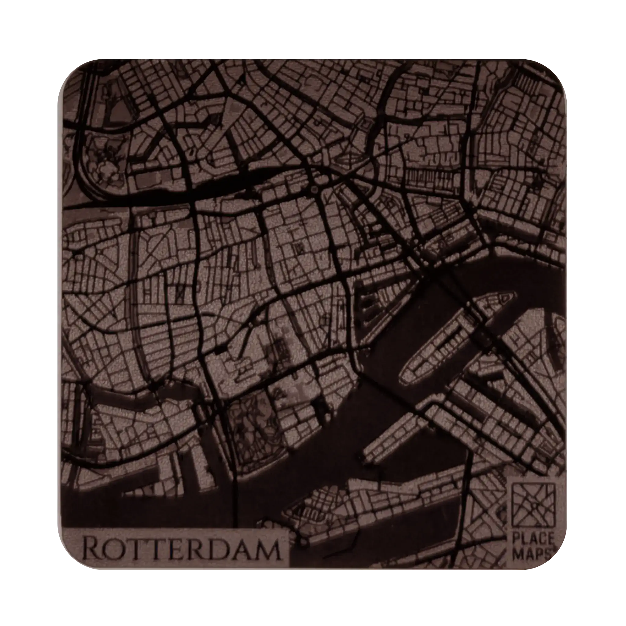 Leren Onderzetter Stadskaart Rotterdam