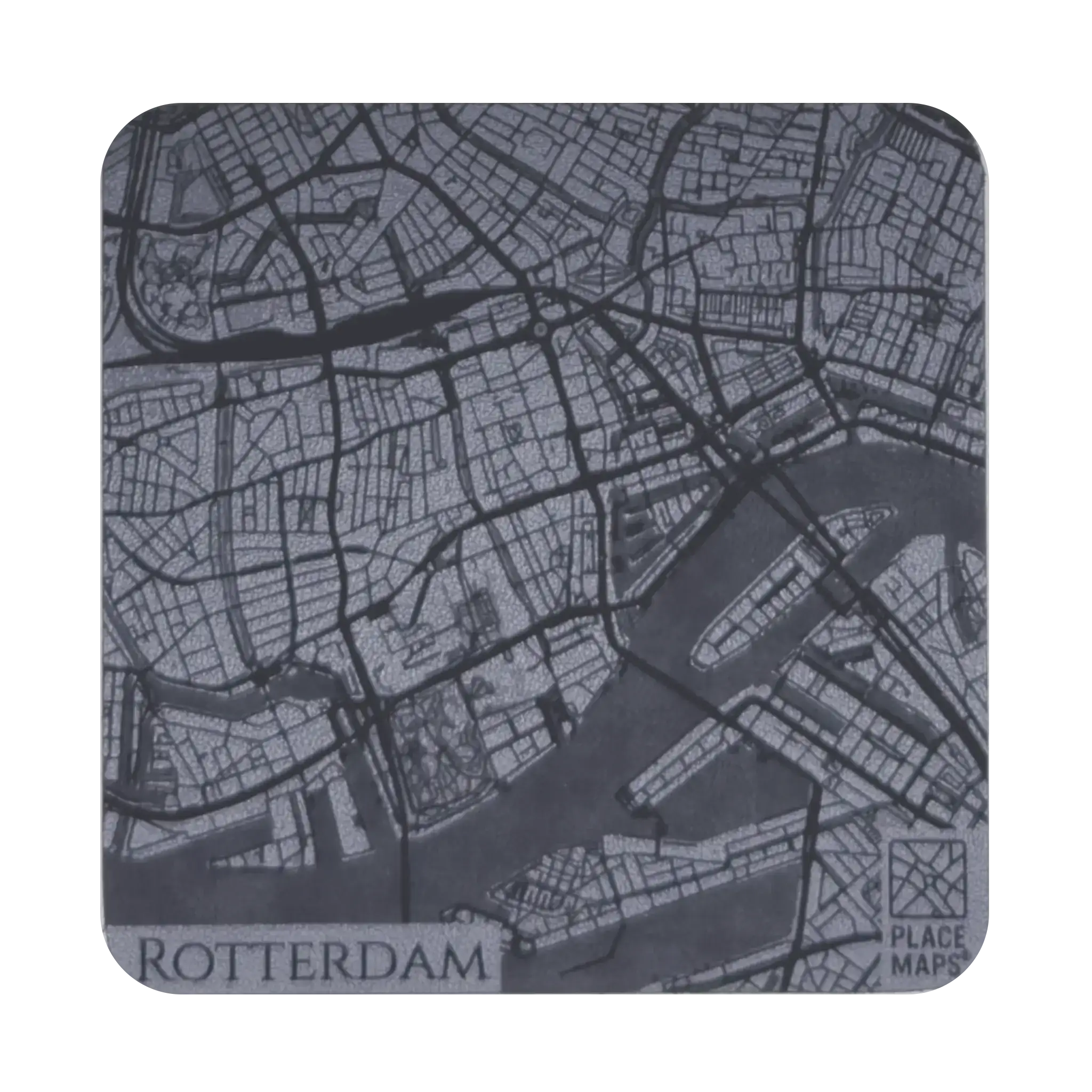 Leren Onderzetter Stadskaart Rotterdam