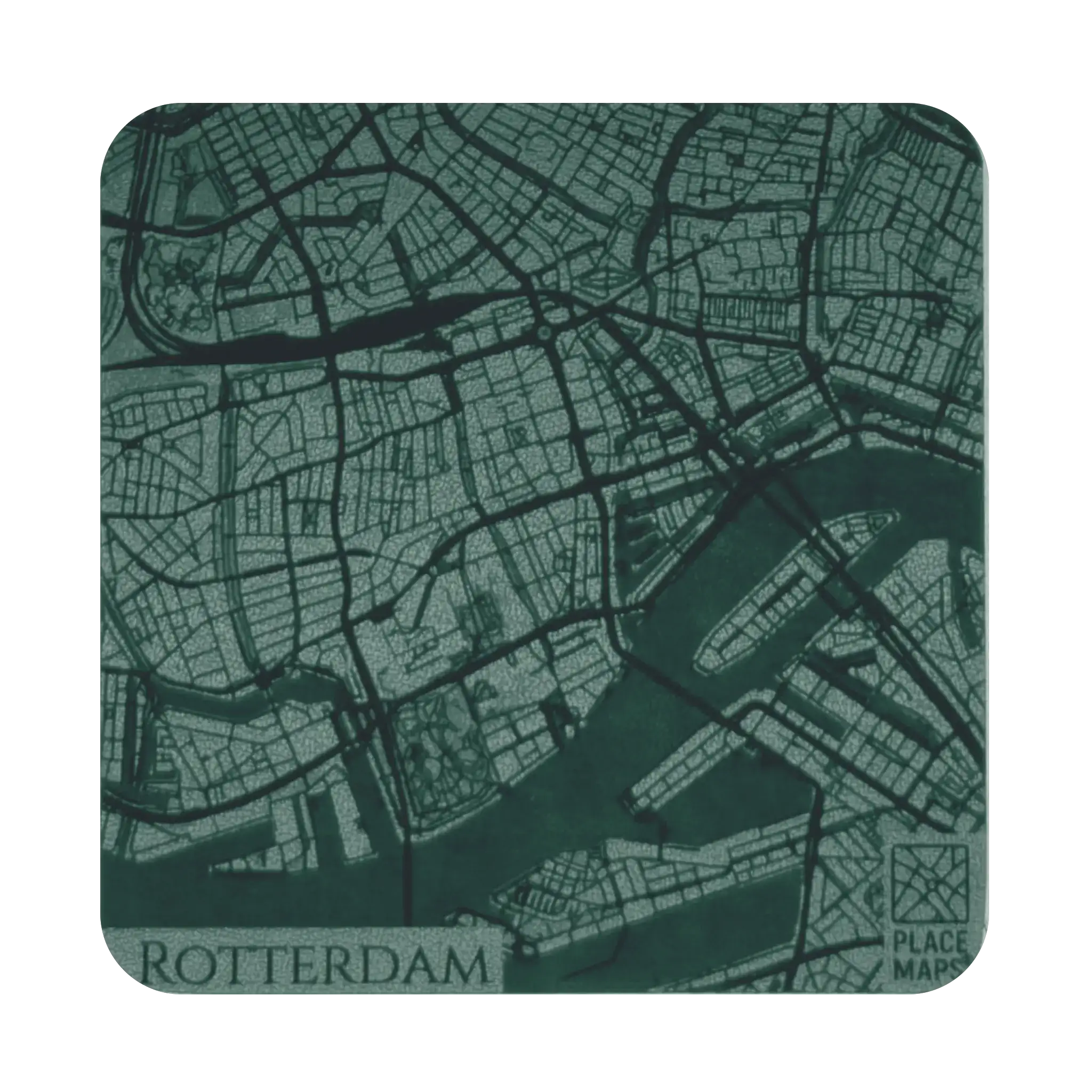 Leren Onderzetter Stadskaart Rotterdam