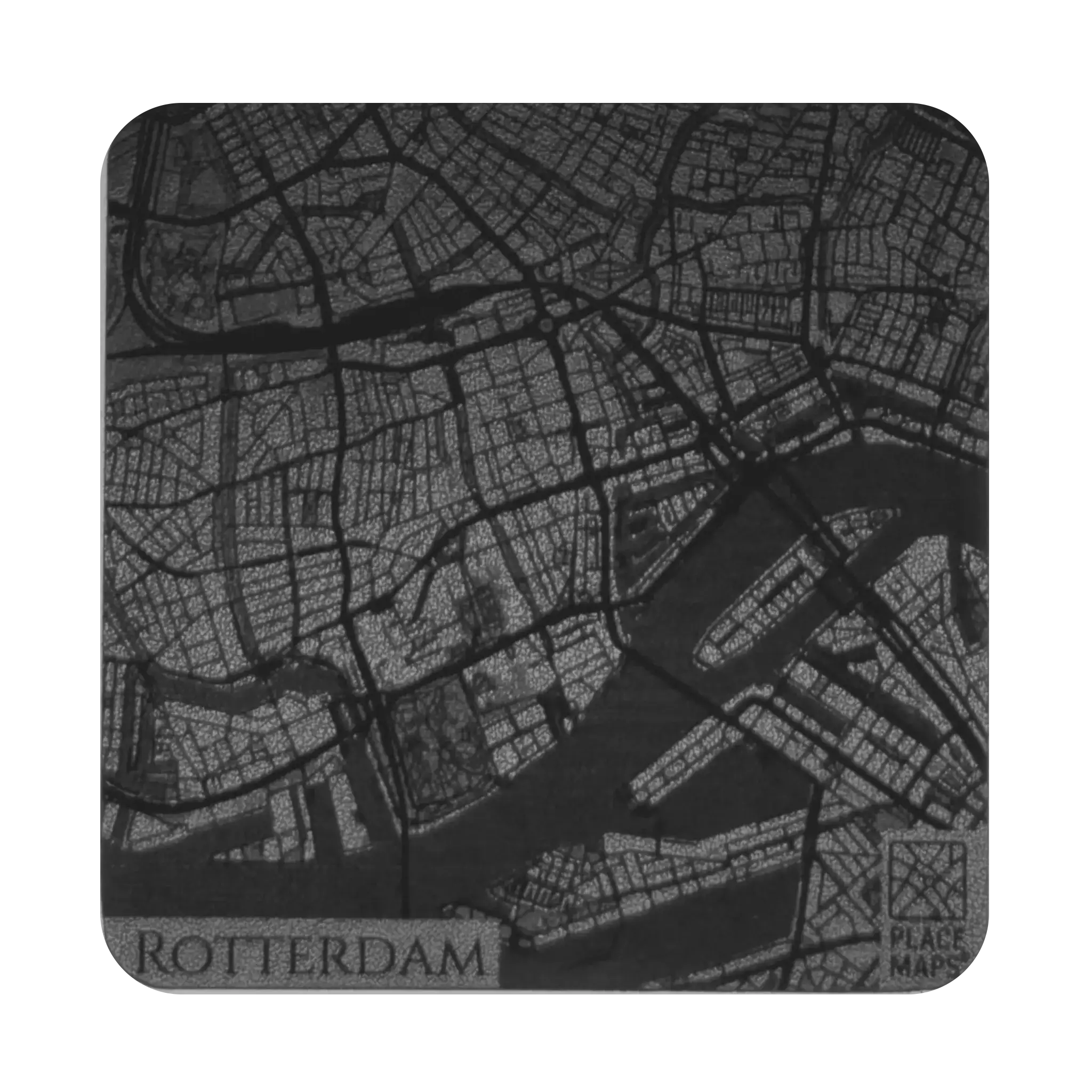 Leren Onderzetter Stadskaart Rotterdam