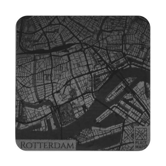 Leren Onderzetter Stadskaart Rotterdam