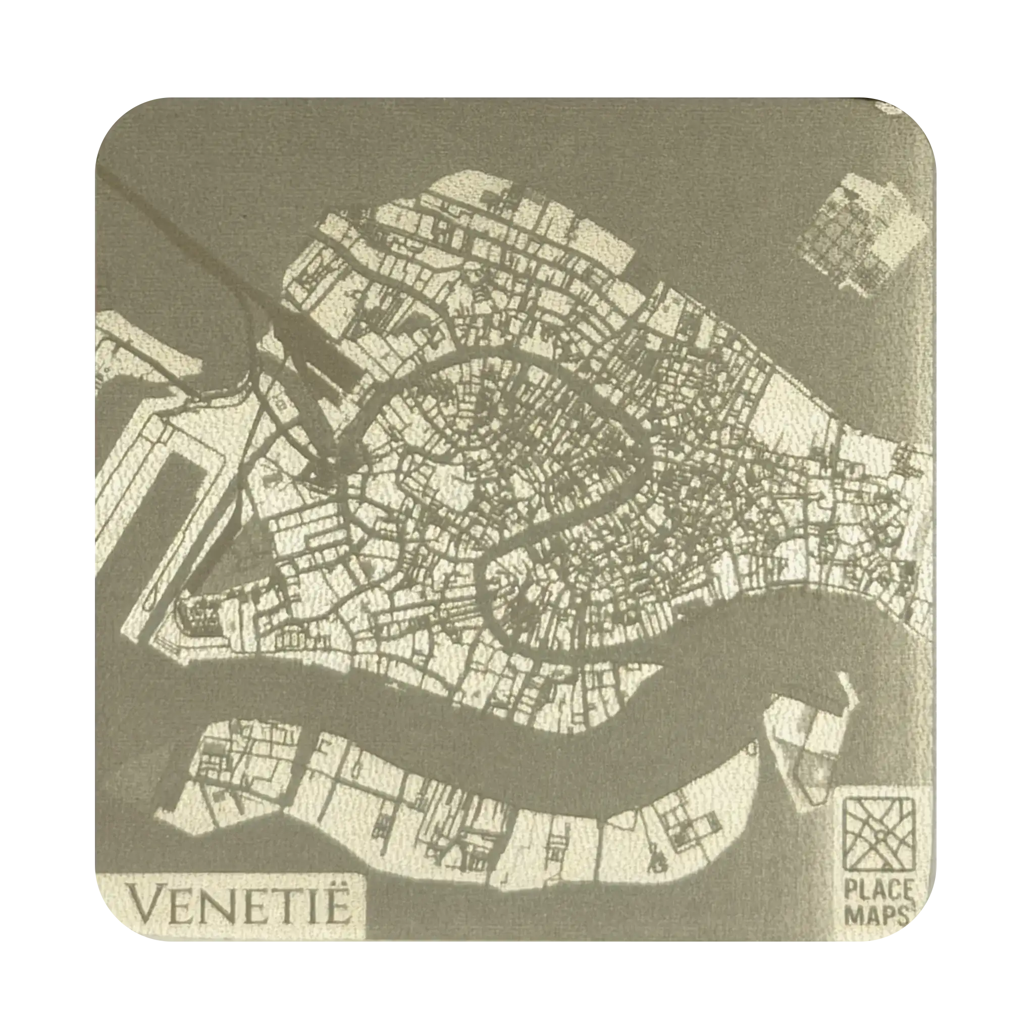 Leren Onderzetter Stadskaart Venetië
