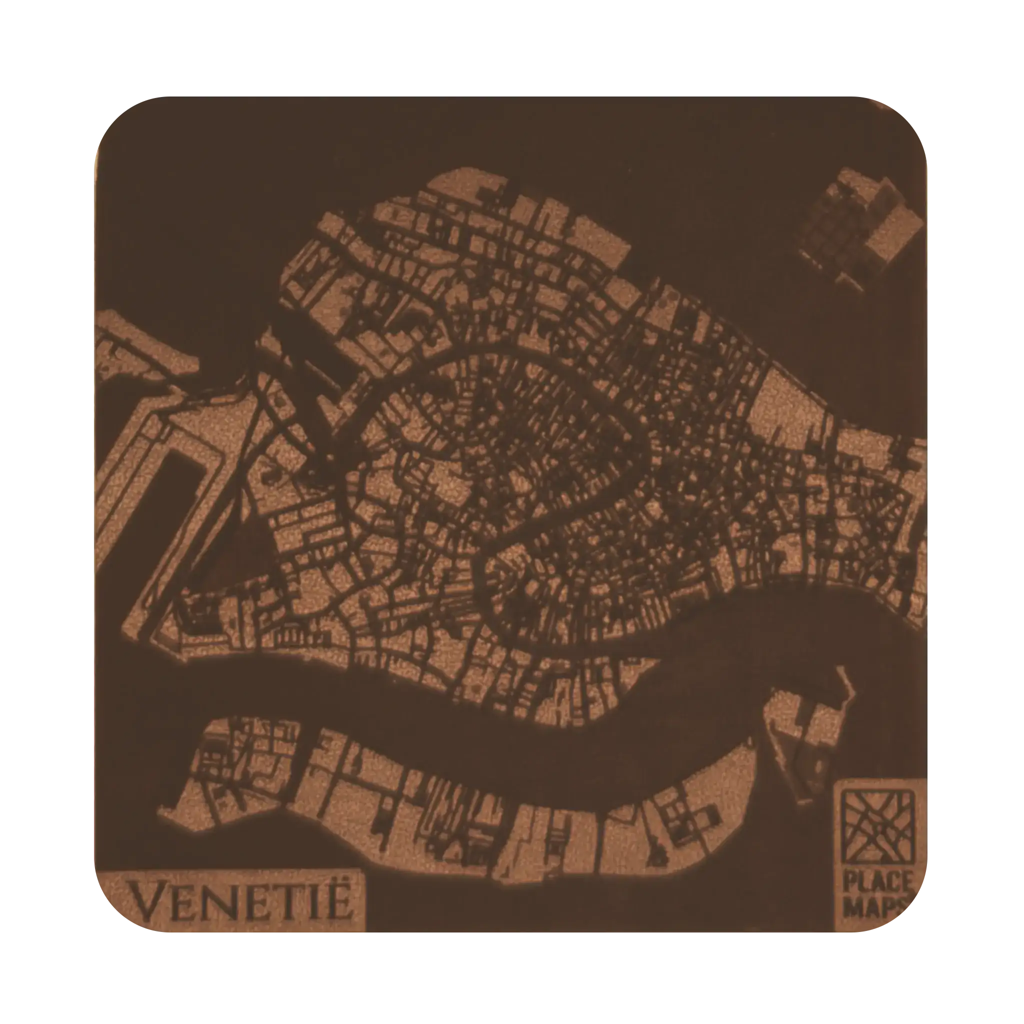 Leren Onderzetter Stadskaart Venetië