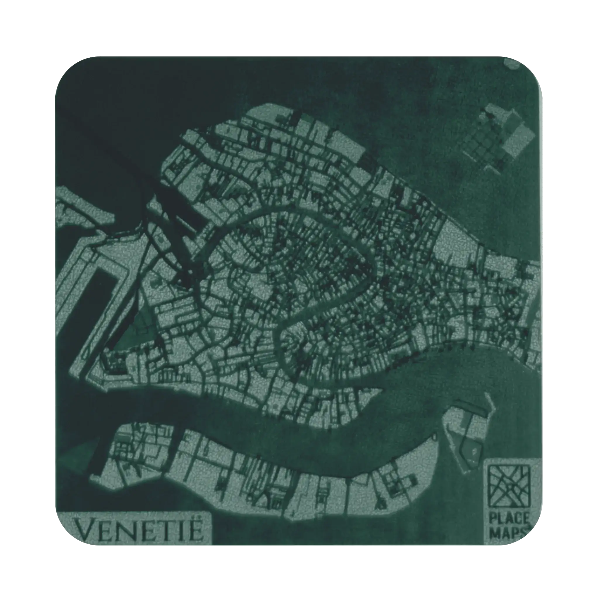 Leren Onderzetter Stadskaart Venetië