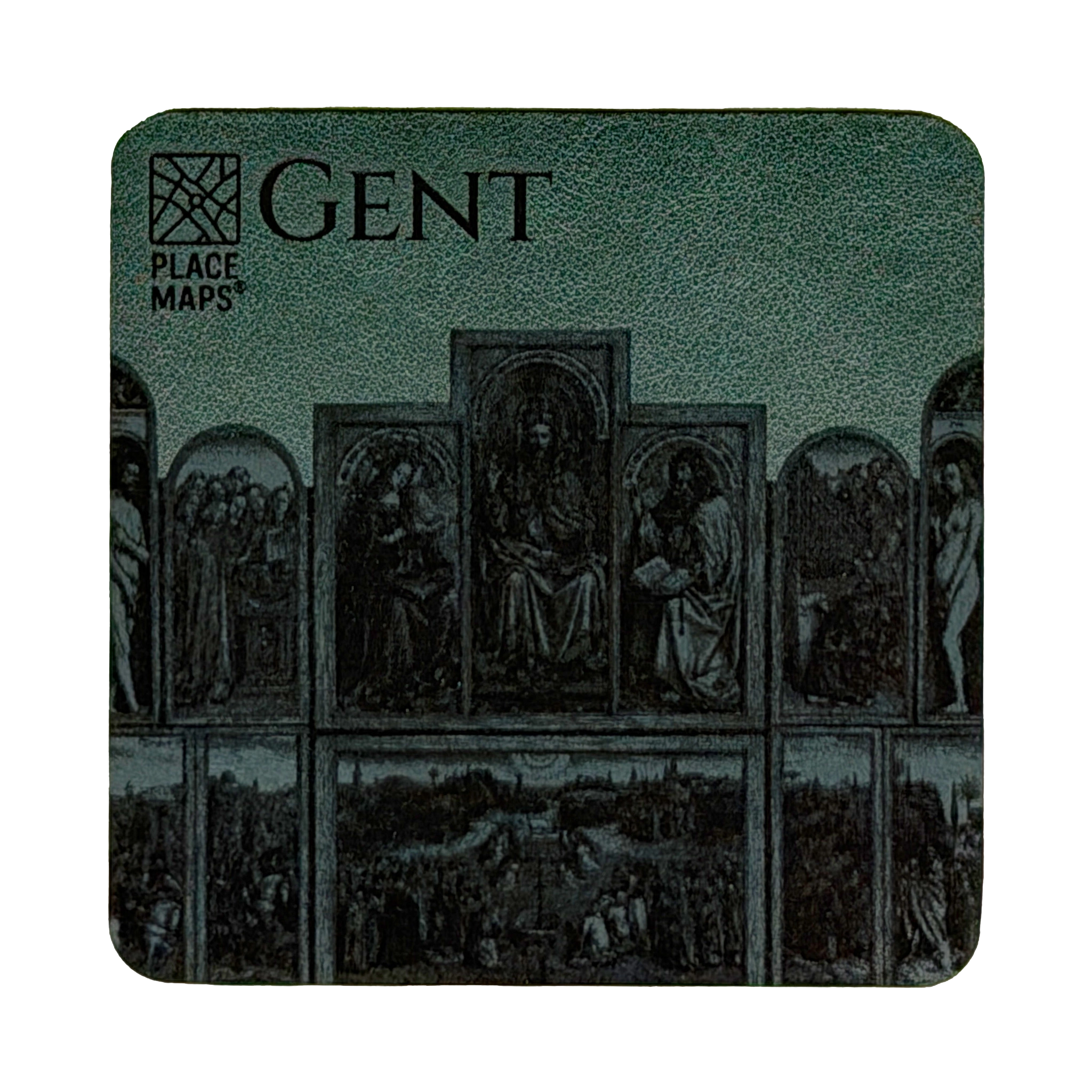 Place Maps Onderzetter Mosgroen - Gent: 3 Torens