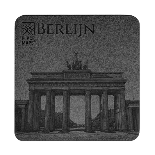 Leren Onderzetter Skyline Berlijn - Brandenburger Tor