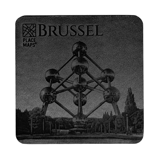 Leren Onderzetter Skyline Brussel - Atomium