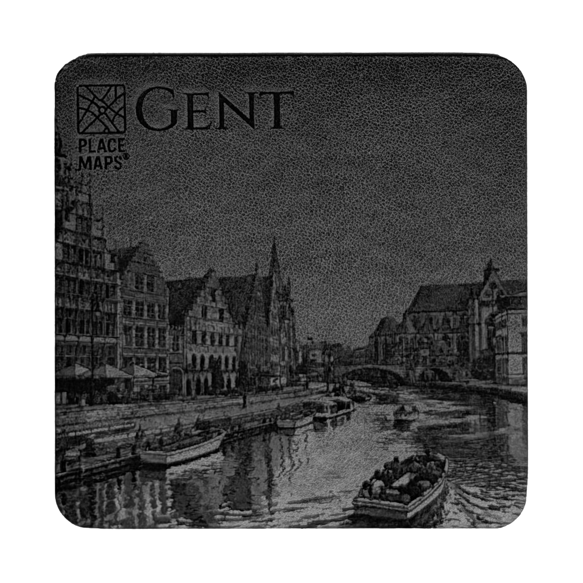 Place Maps Onderzetter Zwart - Parijs