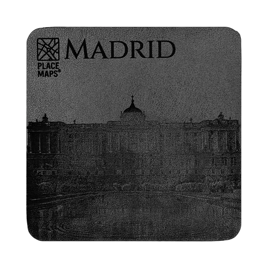 Leren Onderzetter Skyline Madrid - Koninklijk Paleis