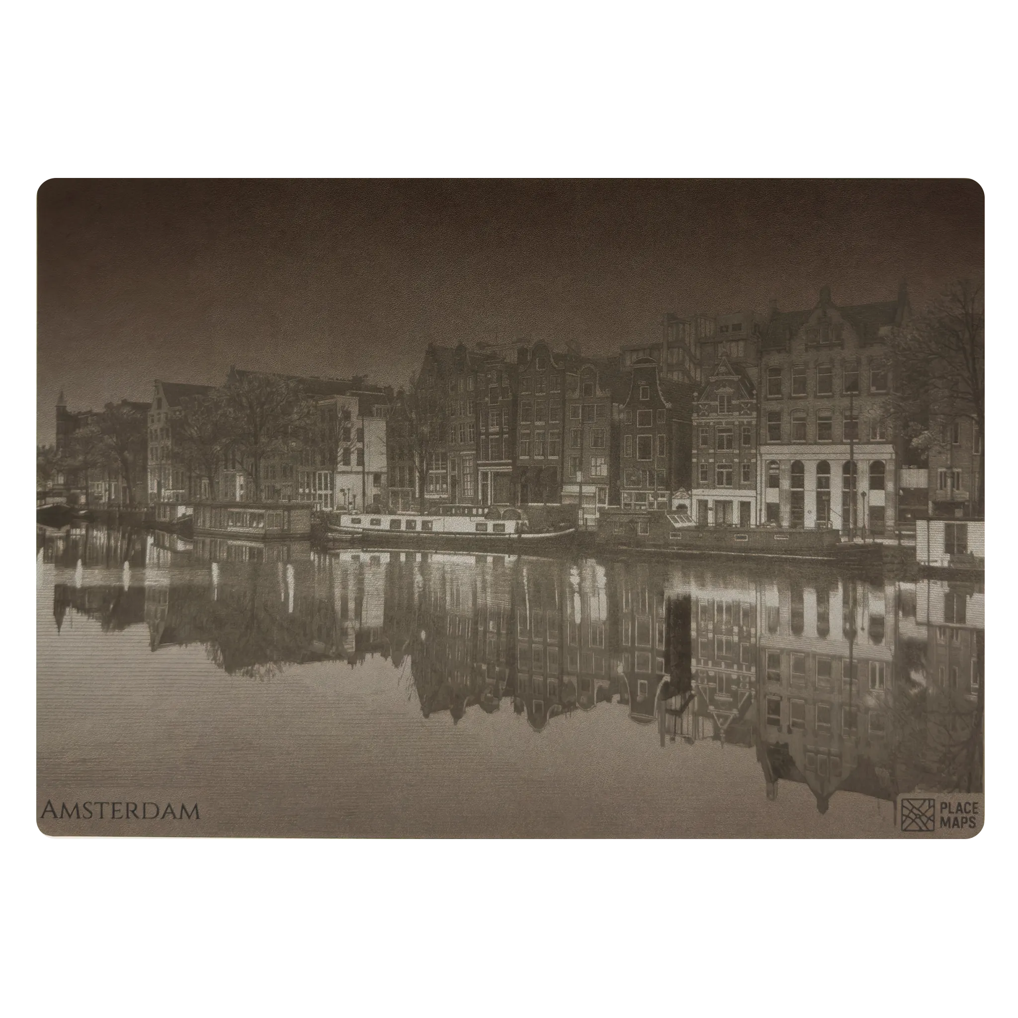 Leren Placemat Skyline Amsterdam - Dancing Houses