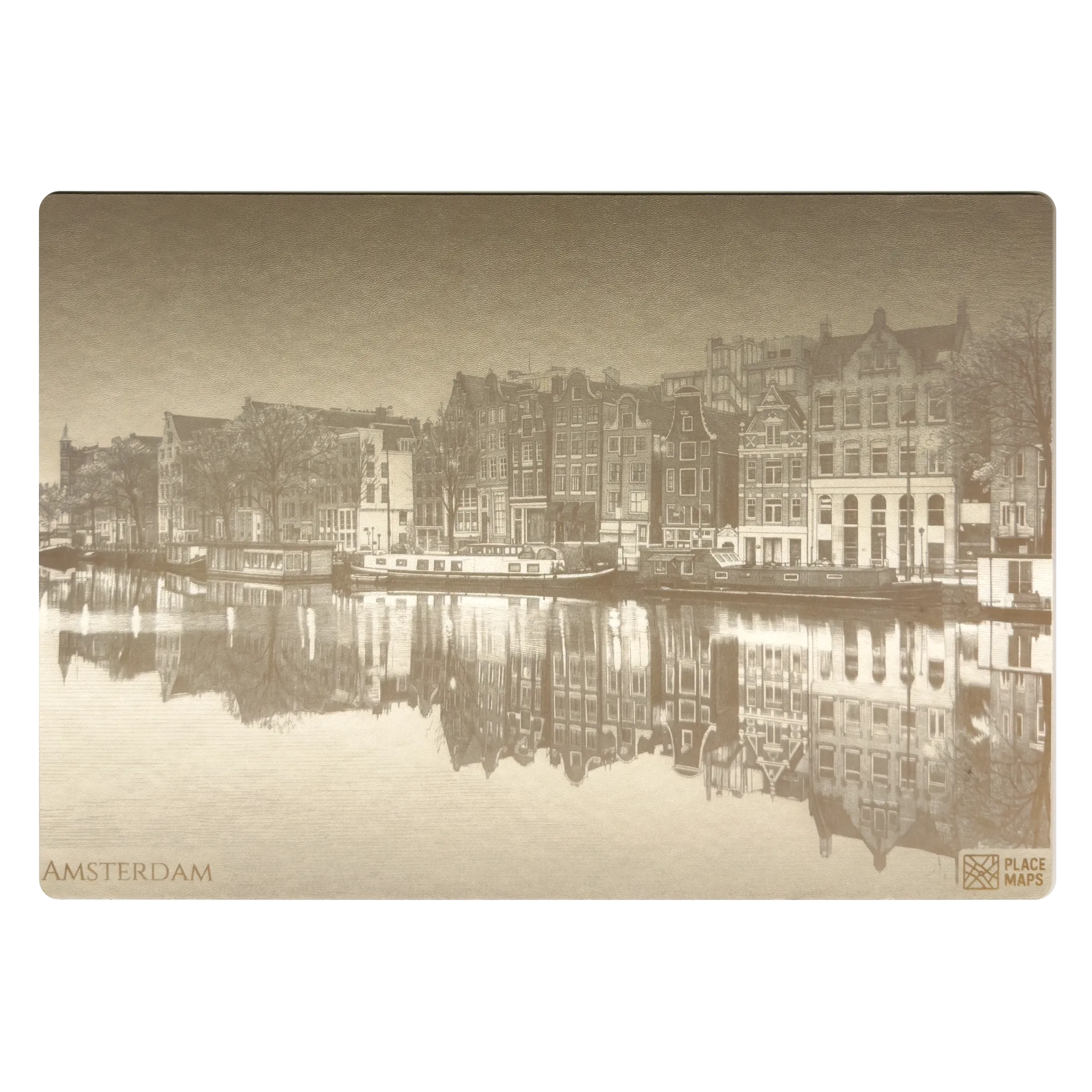 Leren Placemat Skyline Amsterdam - Dancing Houses
