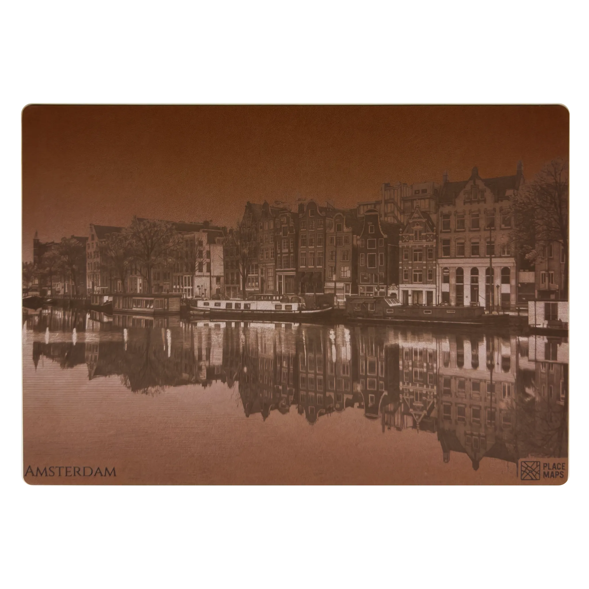 Leren Placemat Skyline Amsterdam - Dancing Houses