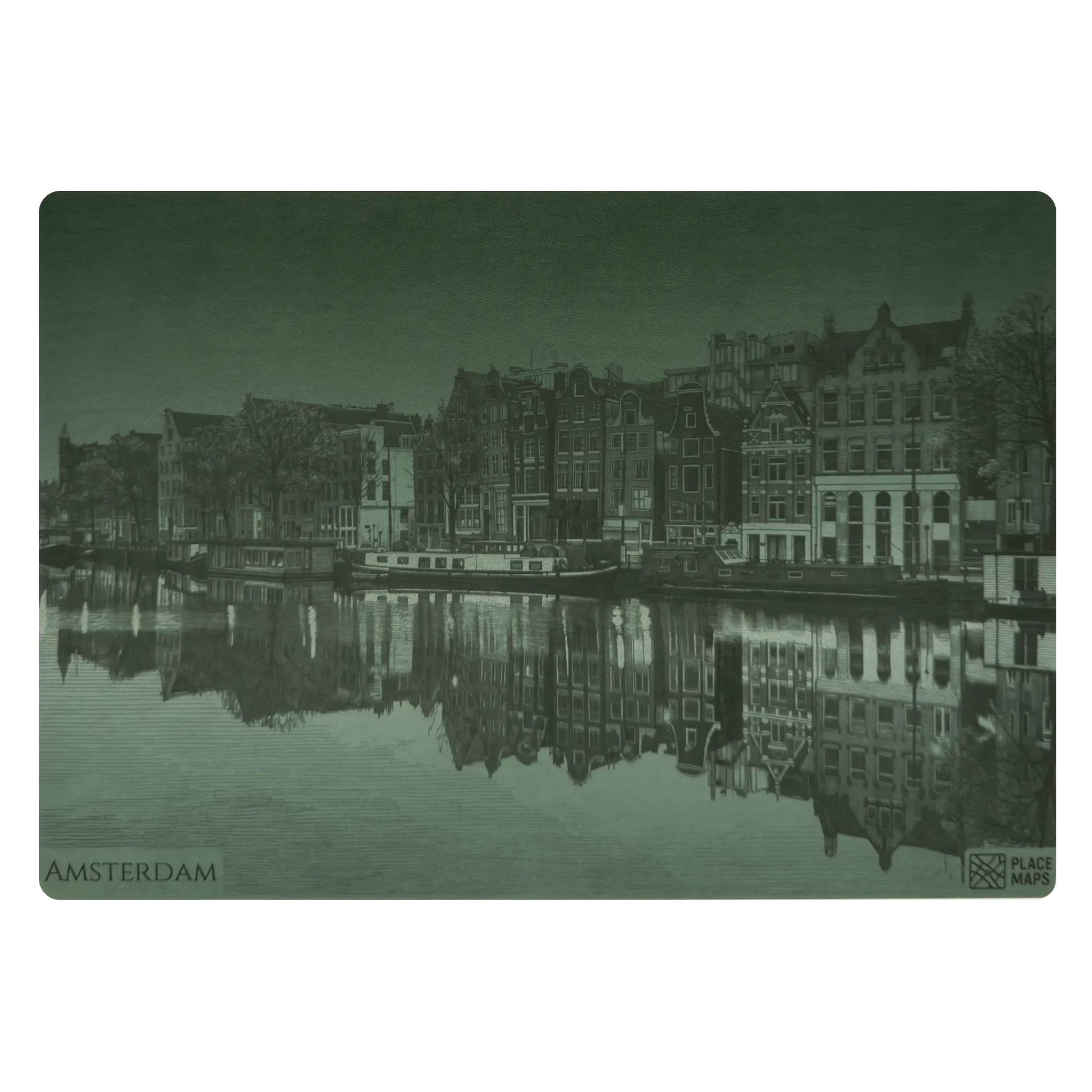 Leren Placemat Skyline Amsterdam - Dancing Houses