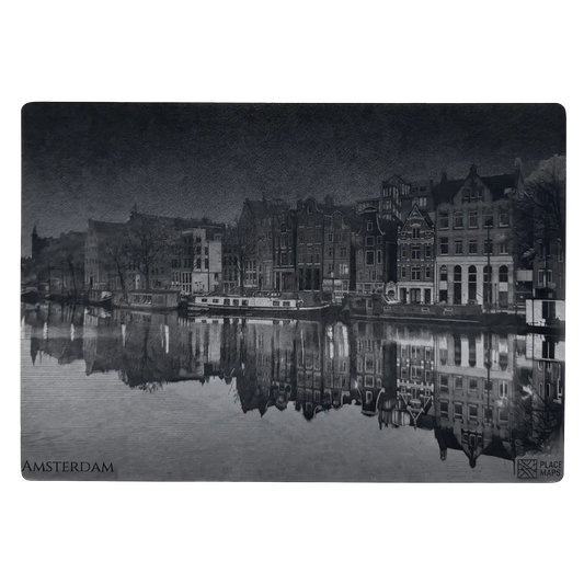 Leren Placemat Skyline Amsterdam - Dancing Houses