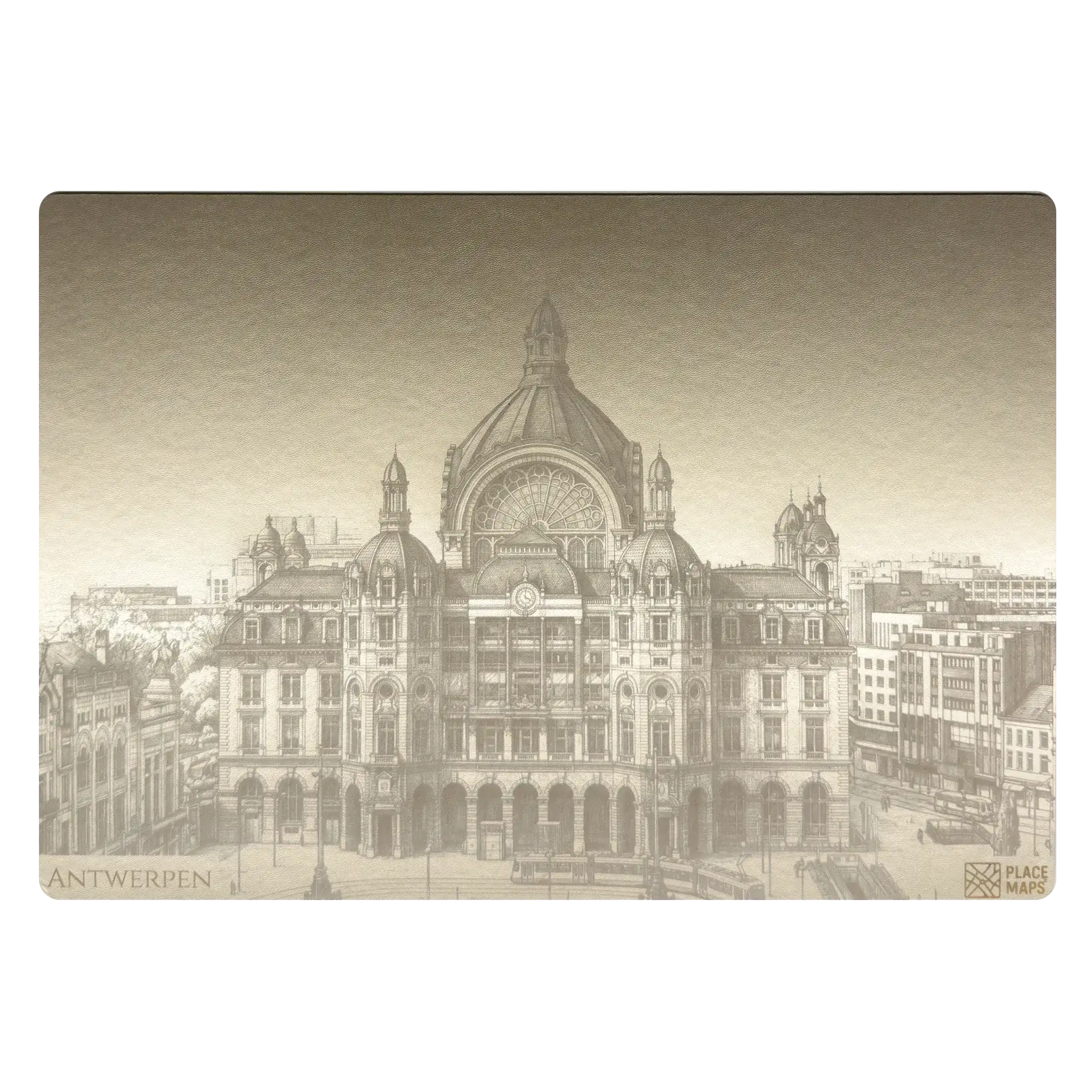 Leren Placemat Skyline Antwerpen - Centraal Station