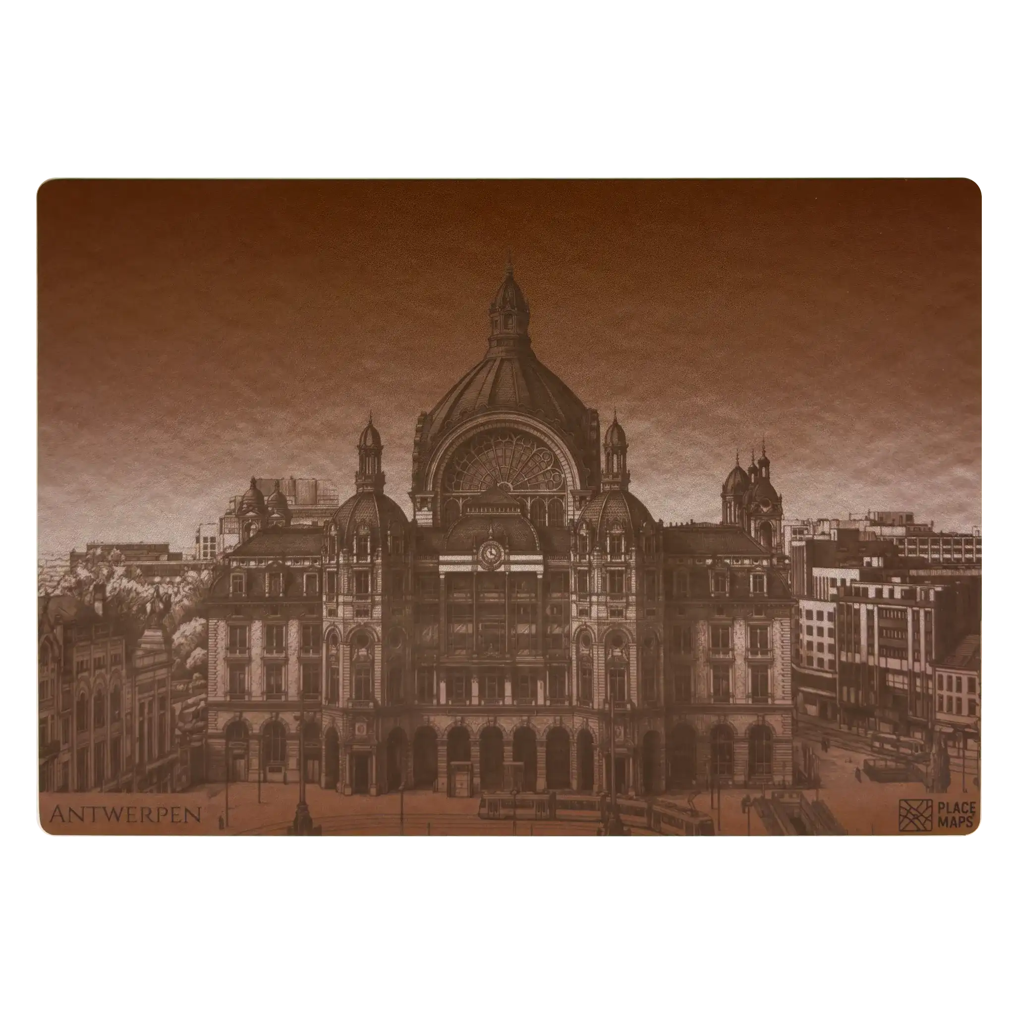 Leren Placemat Skyline Antwerpen - Centraal Station