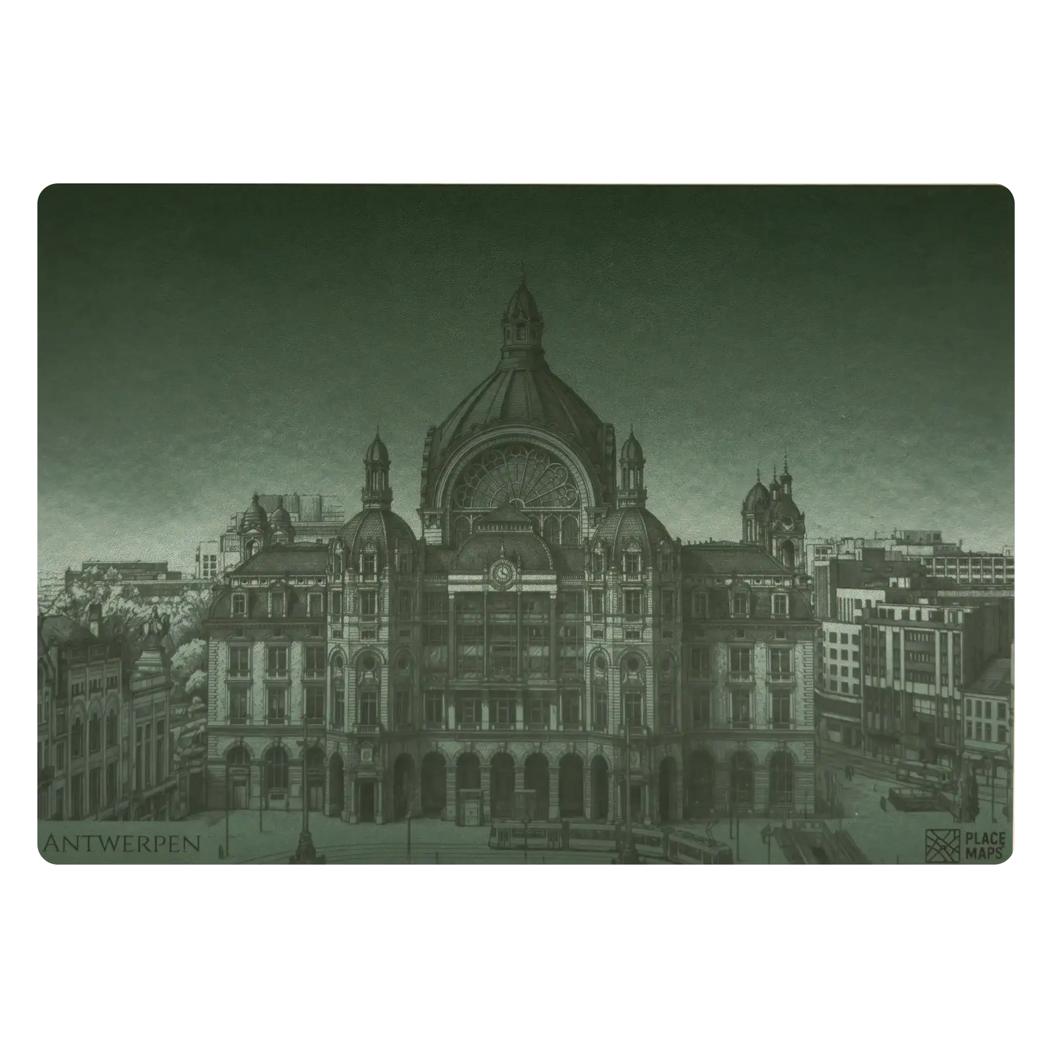 Leren Placemat Skyline Antwerpen - Centraal Station