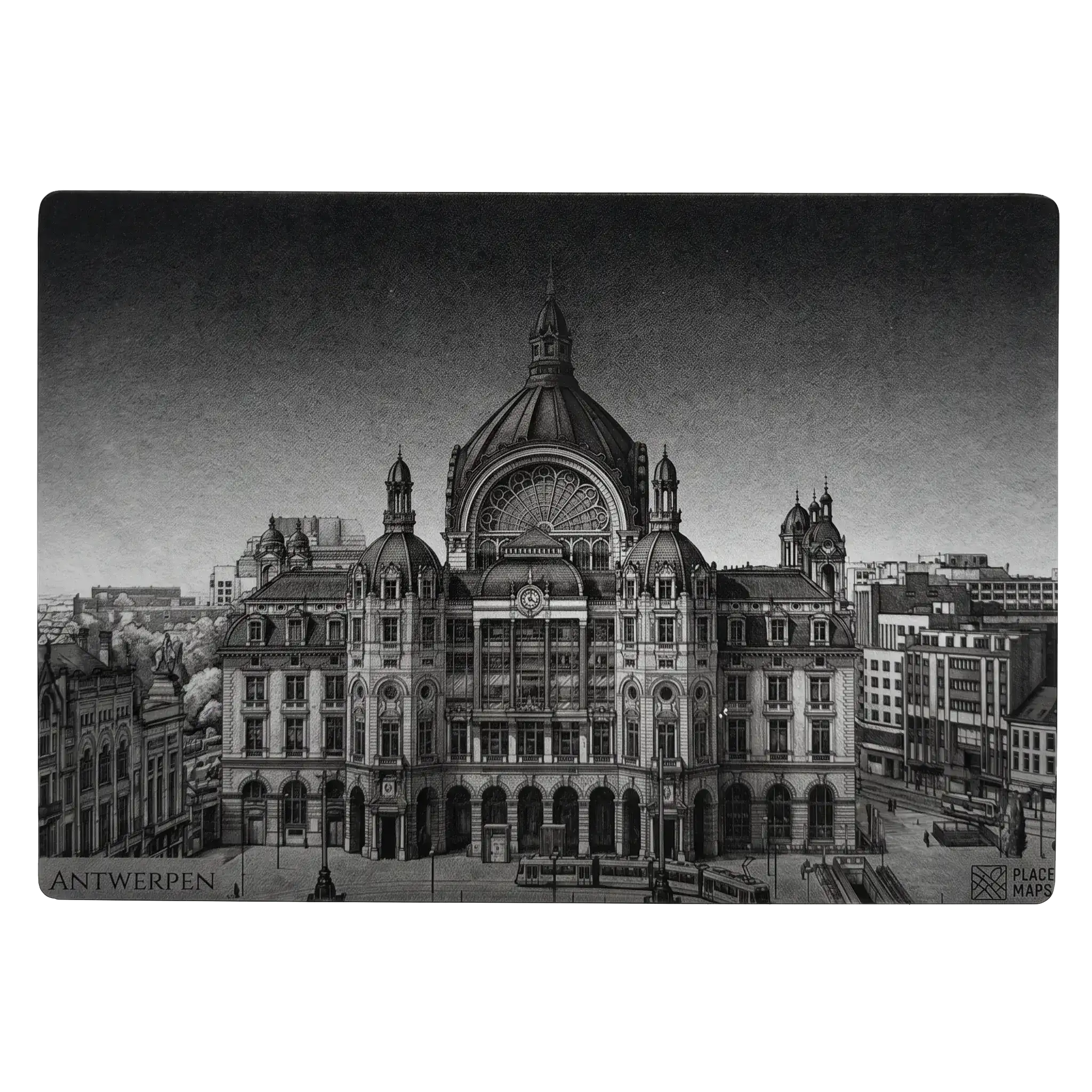 Leren Placemat Skyline Antwerpen - Centraal Station