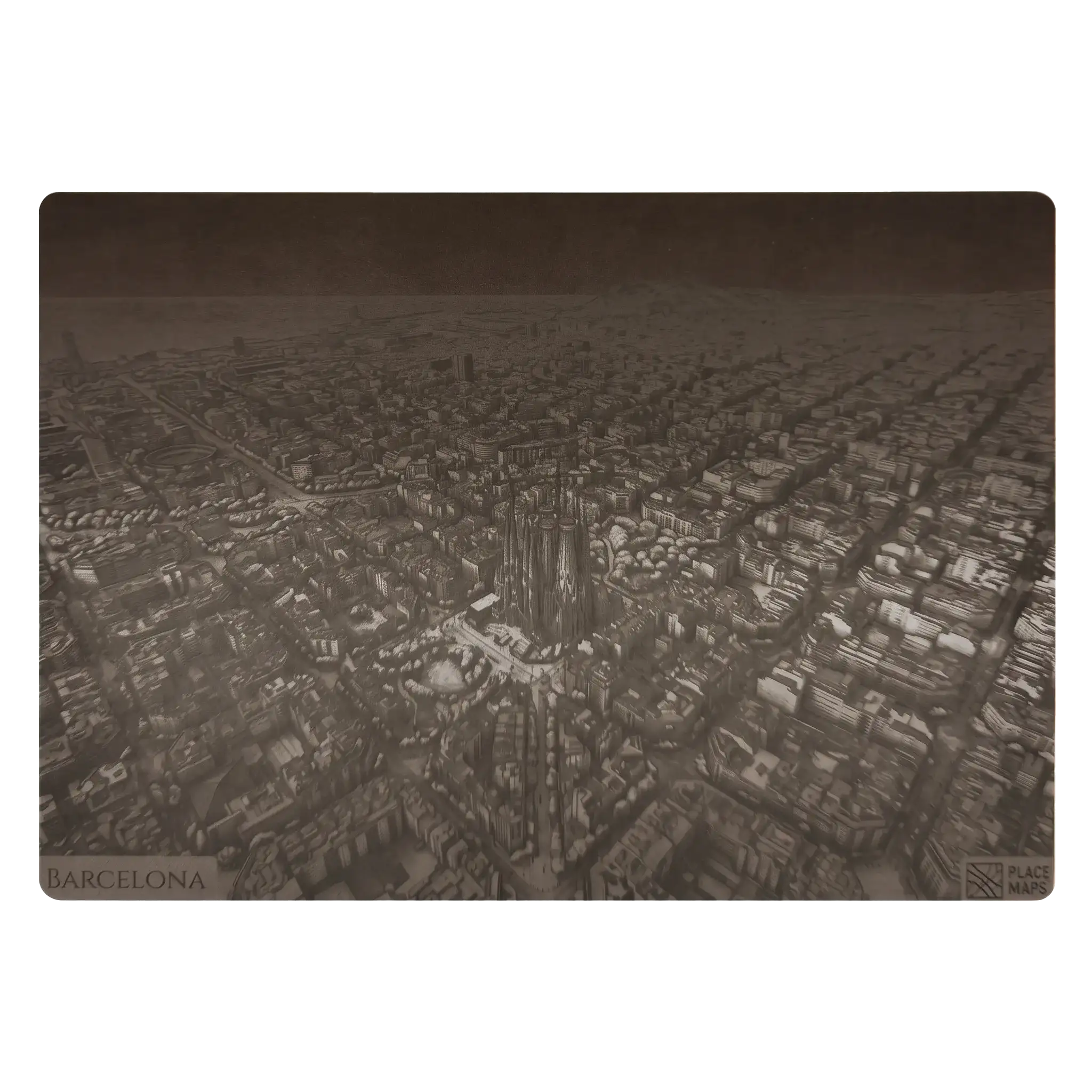 Leren Placemat Skyline Barcelona - Sagrada Família