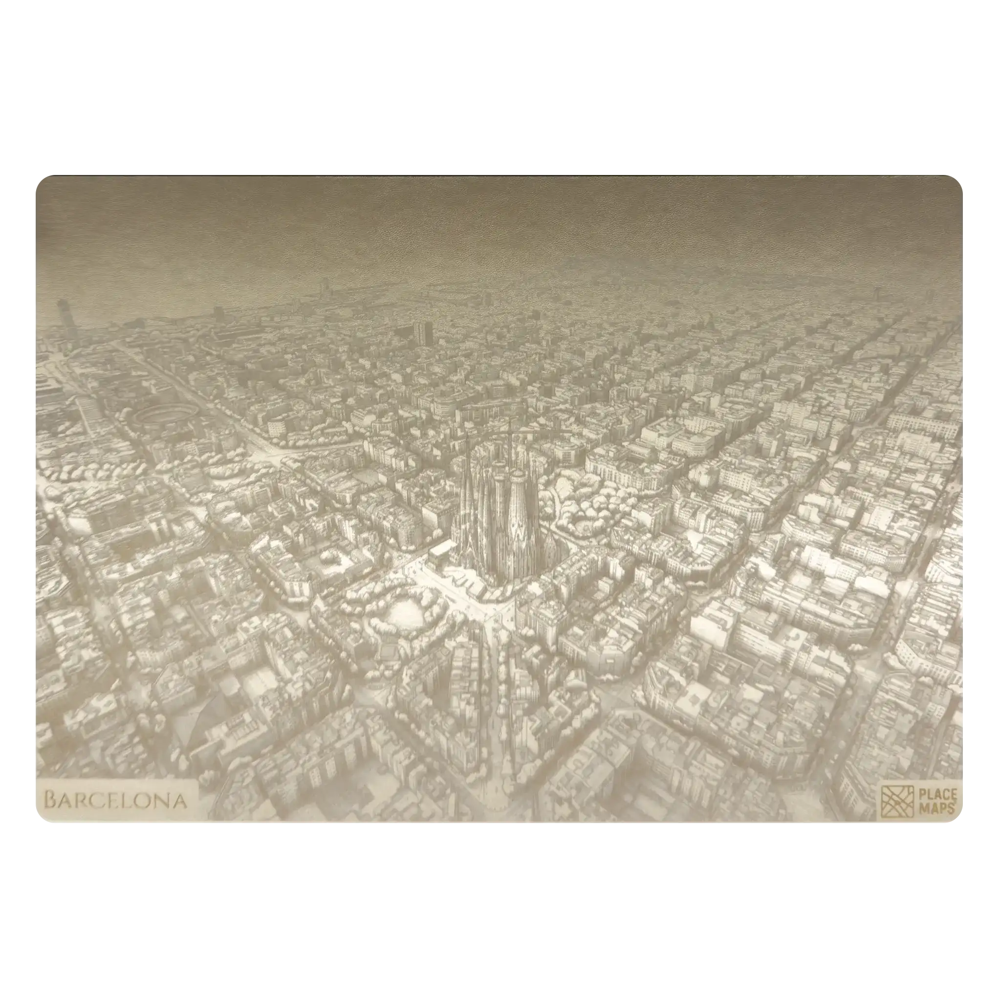 Leren Placemat Skyline Barcelona - Sagrada Família