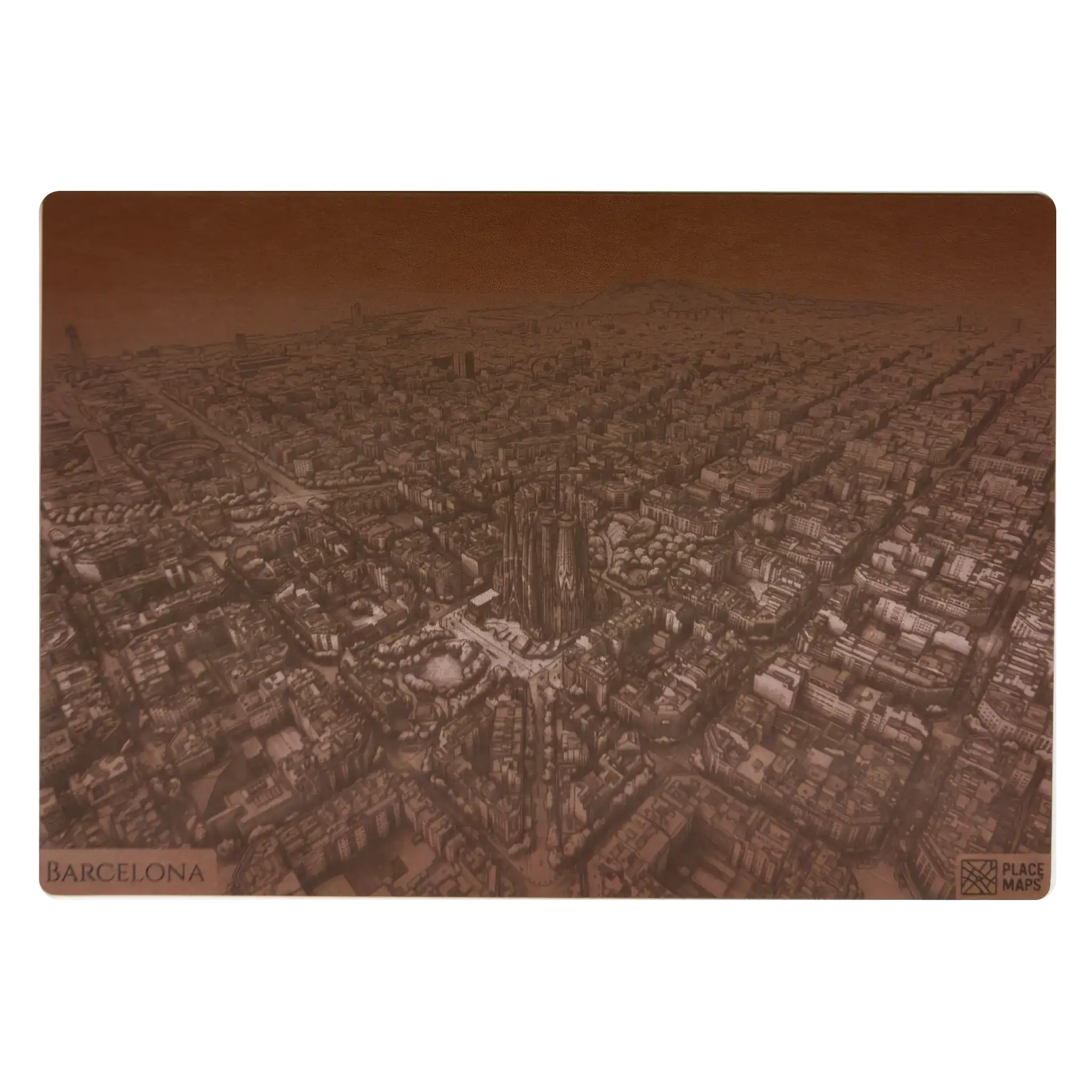 Leren Placemat Skyline Barcelona - Sagrada Família